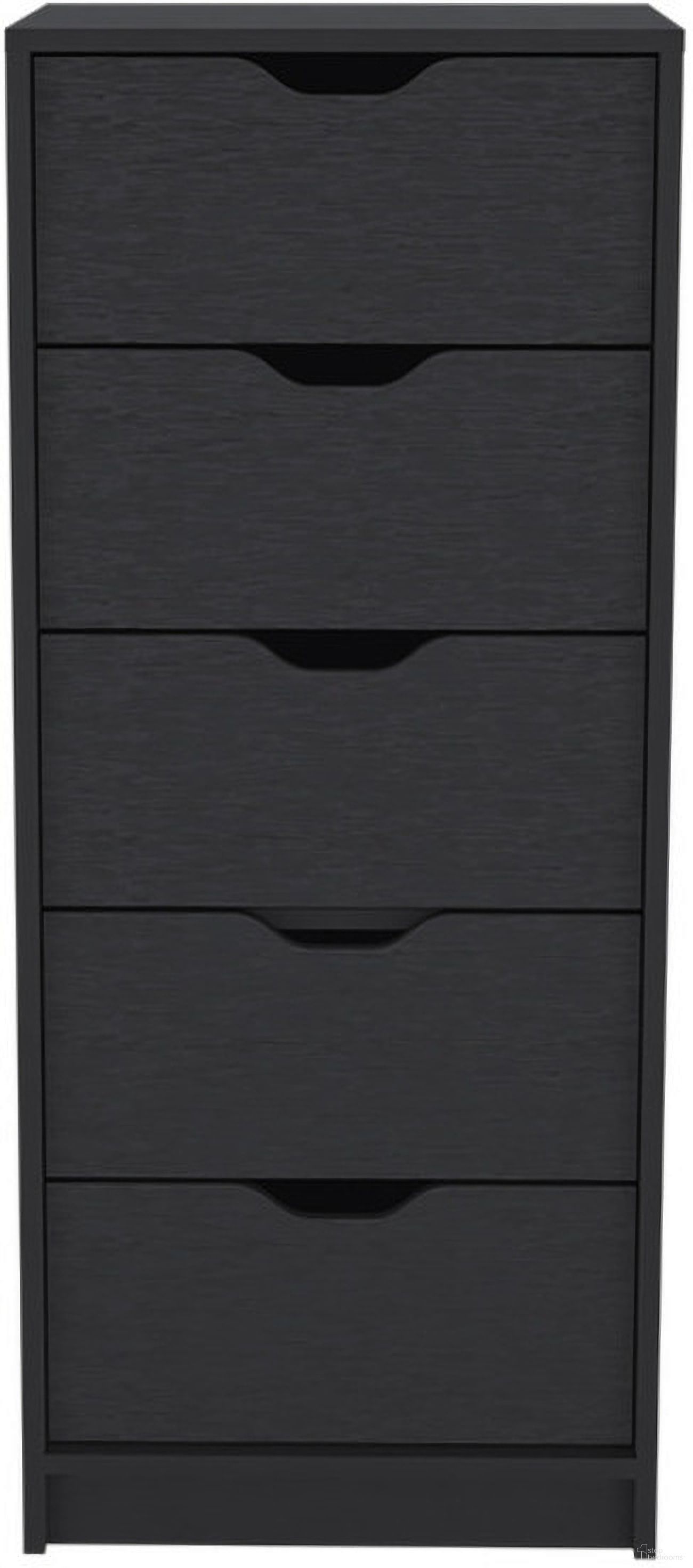 18 Inch Five Drawer Standard Chest In Black