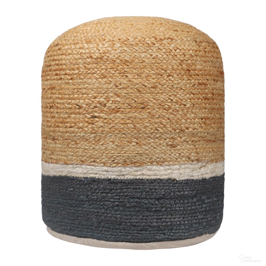 The appearance of 18 Inch Jute Blend Cylinder Striped Pouf Ottoman In Natural and Gray designed by Homeroots in the transitional interior design. This natural/gray piece of furniture  was selected by 1StopBedrooms from  to add a touch of cosiness and style into your home. Sku: 551555. Material: Fabric.