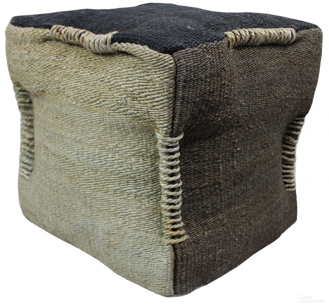 The appearance of 18 Inch Jute Cube Pouf Ottoman In Black and Taupe designed by Homeroots in the modern / contemporary interior design. This black/taupe piece of furniture was selected by 1StopBedrooms from to add a touch of cosiness and style into your home. Sku: 488732. Material: Fabric.