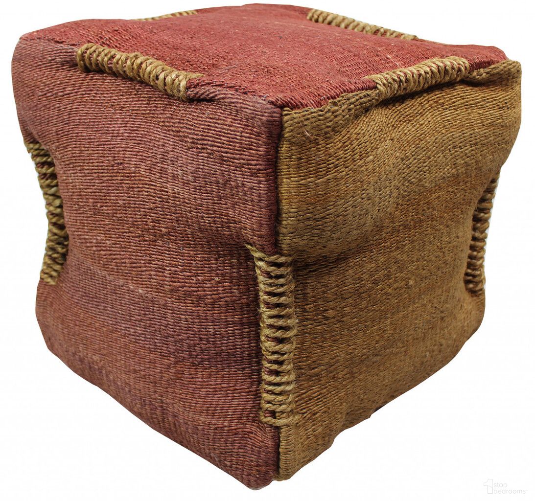 The appearance of 18 Inch Jute Cube Pouf Ottoman In Pink and Orange designed by Homeroots in the modern / contemporary interior design. This pink and orange piece of furniture was selected by 1StopBedrooms from to add a touch of cosiness and style into your home. Sku: 488730. Material: Fabric.