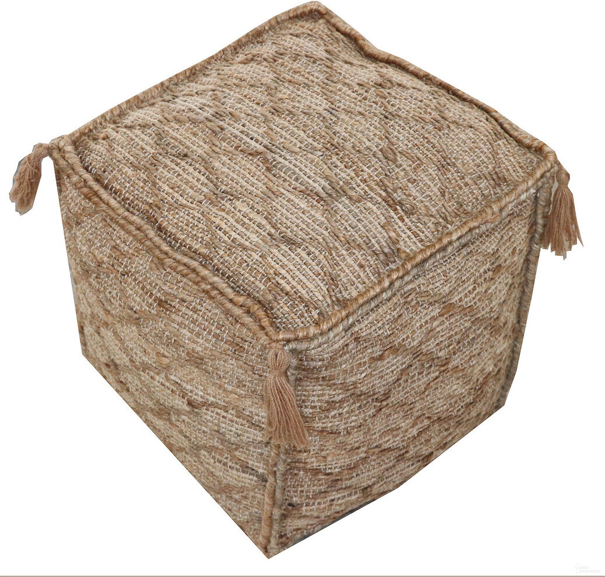 The appearance of 18 Inch Jute Cube Trellis Pouf Ottoman In Brown designed by Homeroots in the transitional interior design. This brown piece of furniture was selected by 1StopBedrooms from to add a touch of cosiness and style into your home. Sku: 488741. Material: Fabric.