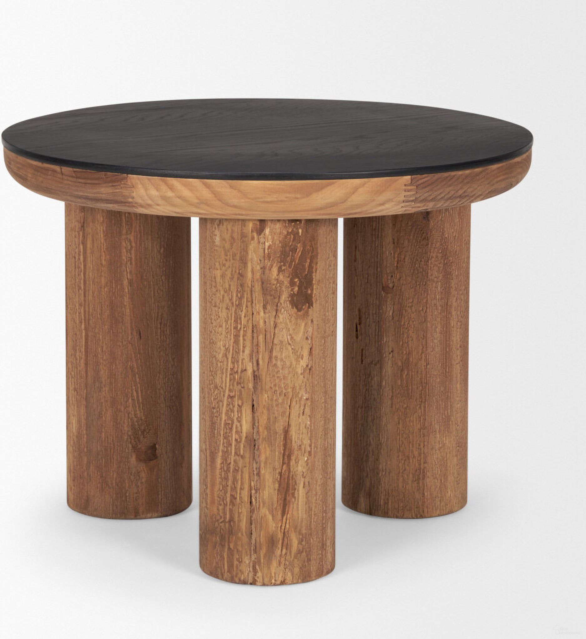 The appearance of 18 Inch Reclaimed Wood Distressed Round End Table In Black and Brown designed by Homeroots in the rustic / southwestern interior design. This black and brown piece of furniture  was selected by 1StopBedrooms from  to add a touch of cosiness and style into your home. Sku: 604469. Material: Wood.