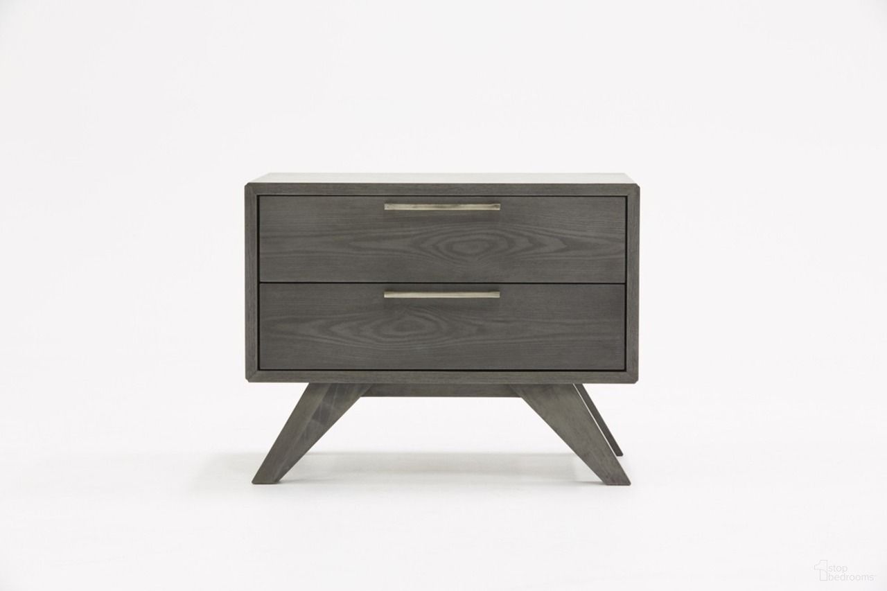 18 Inch Solid Wood and Wood Two Drawer Nightstand