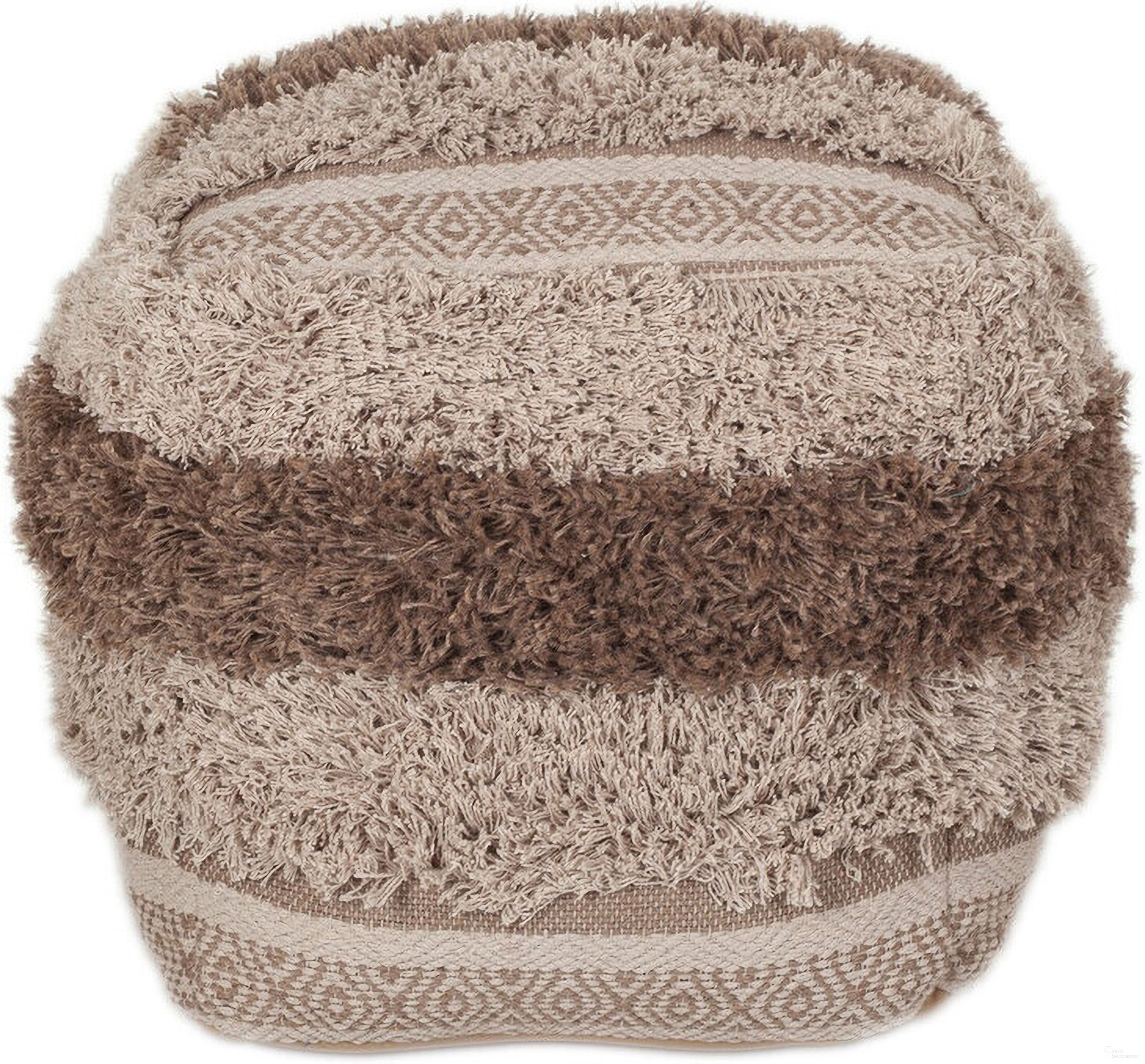 The appearance of 18 Inch Striped Pouf Ottoman In Beige designed by Homeroots in the modern / contemporary interior design. This beige piece of furniture was selected by 1StopBedrooms from to add a touch of cosiness and style into your home. Sku: 383106. Material: Fabric.