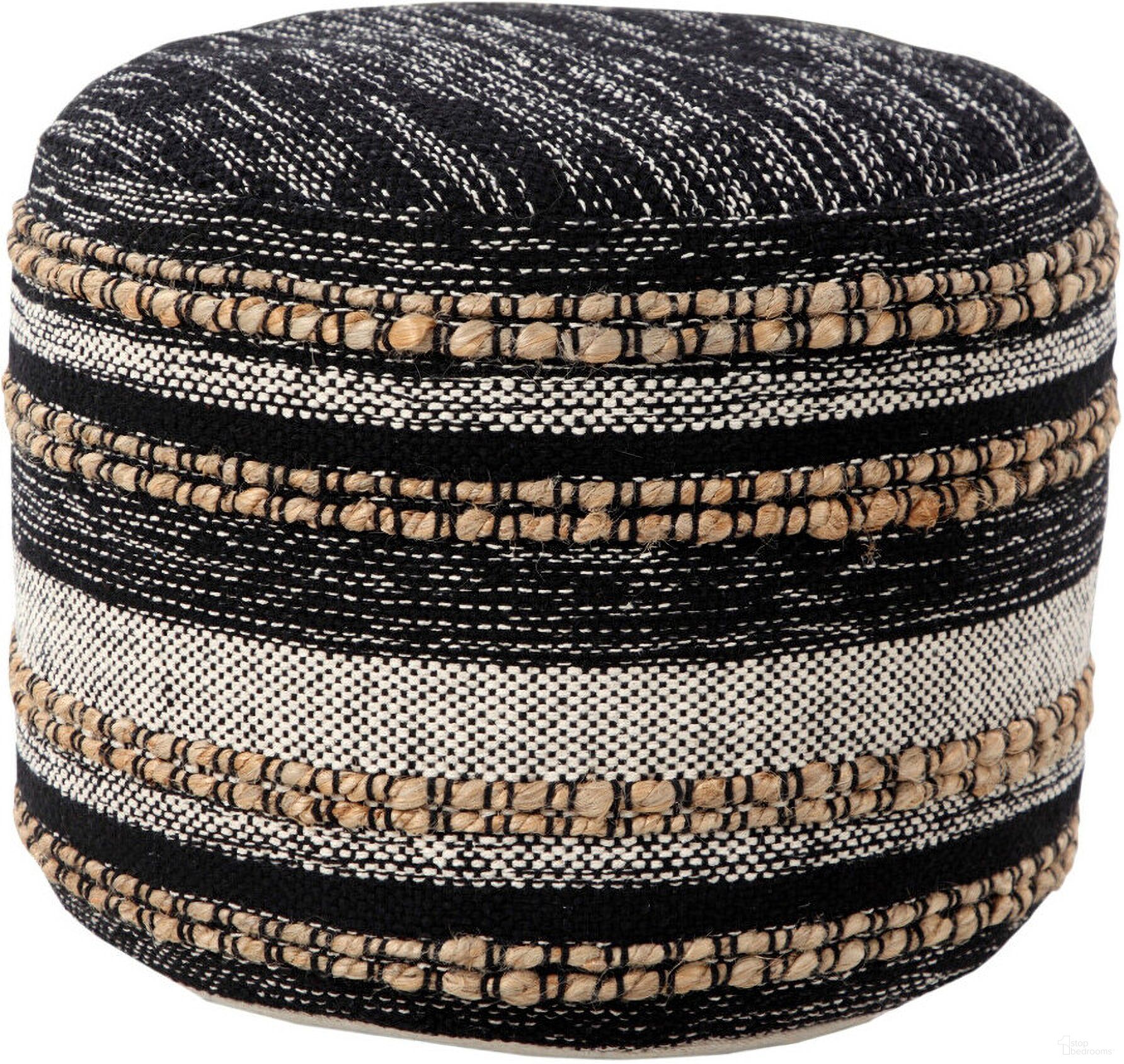 18 Inch x 18 Inch x 14 Inch Inch Pouff In Black