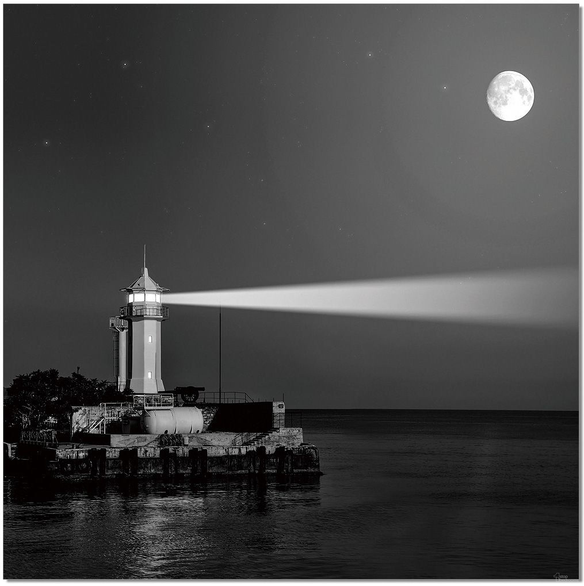 The appearance of Black and White Lighthouse Wall Art designed by J&M in the modern / contemporary interior design. This black piece of furniture  was selected by 1StopBedrooms from Acrylic Wall Art Collection to add a touch of cosiness and style into your home. Sku: 18184. Material: Canvas.