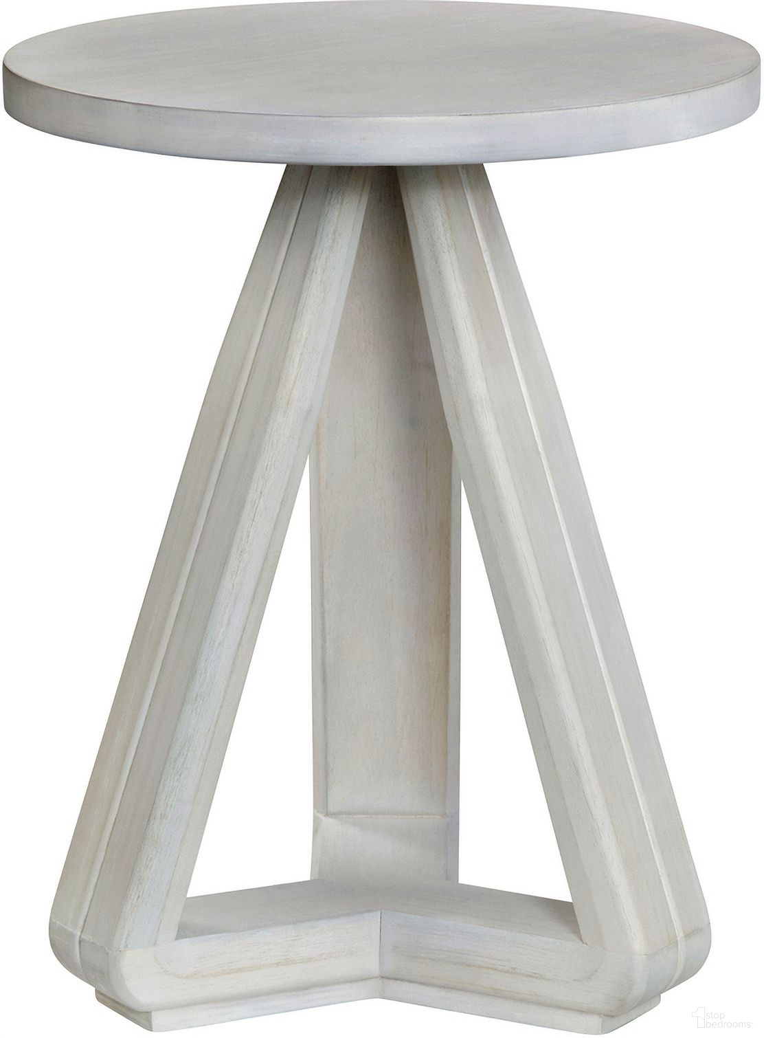 The appearance of 19 Inch Round Accent/End Table In White designed by Crestview Collection in the coastal interior design. This white piece of furniture  was selected by 1StopBedrooms from  to add a touch of cosiness and style into your home. Sku: CVFDR1312. Material: Solid Wood.