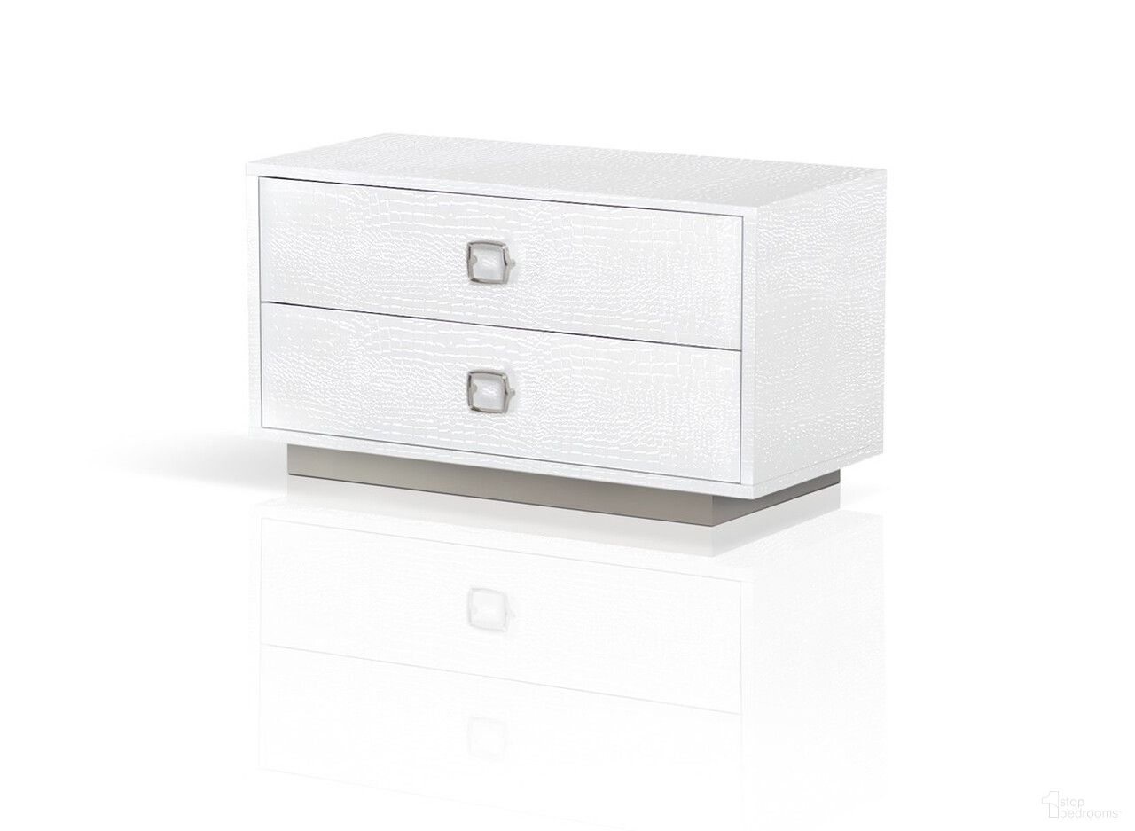 The appearance of 19 Inch Solid and Manufactured Wood Two Drawer Nightstand In White designed by Homeroots in the transitional interior design. This white piece of furniture  was selected by 1StopBedrooms from  to add a touch of cosiness and style into your home. Sku: 491582. Material: Wood.
