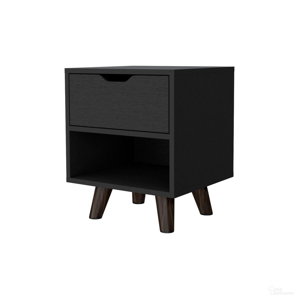 The appearance of 19 Inch Wood One Drawer Nightstand In Black designed by Homeroots in the transitional interior design. This black piece of furniture was selected by 1StopBedrooms from to add a touch of cosiness and style into your home. Sku: 530198. Material: Wood.