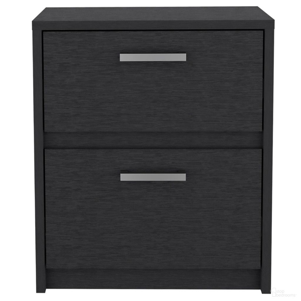 The appearance of 19 Inch Wood Two Drawer Nightstand In Black designed by Homeroots in the transitional interior design. This black piece of furniture  was selected by 1StopBedrooms from  to add a touch of cosiness and style into your home. Sku: 526154. Material: Wood.