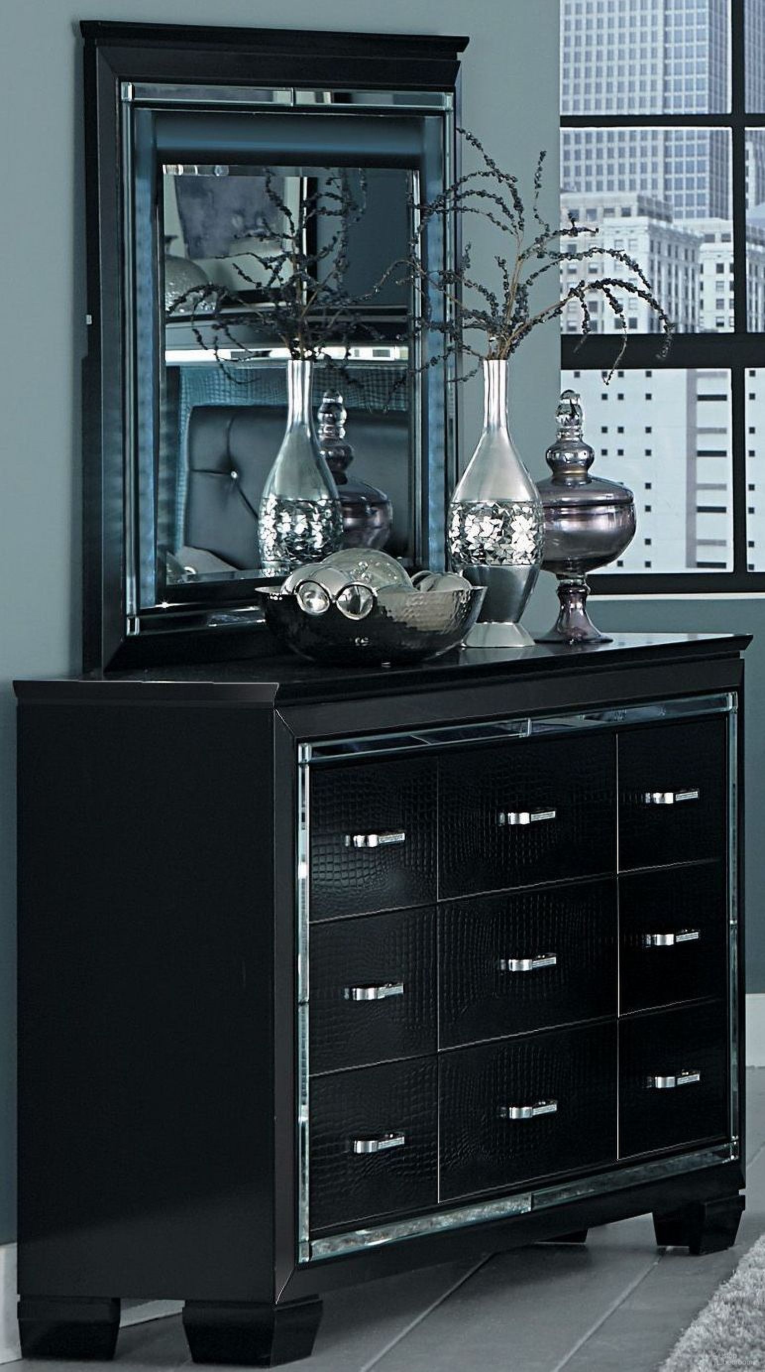 Allura Black Youth Upholstered Panel Bedroom Set by Homelegance ...