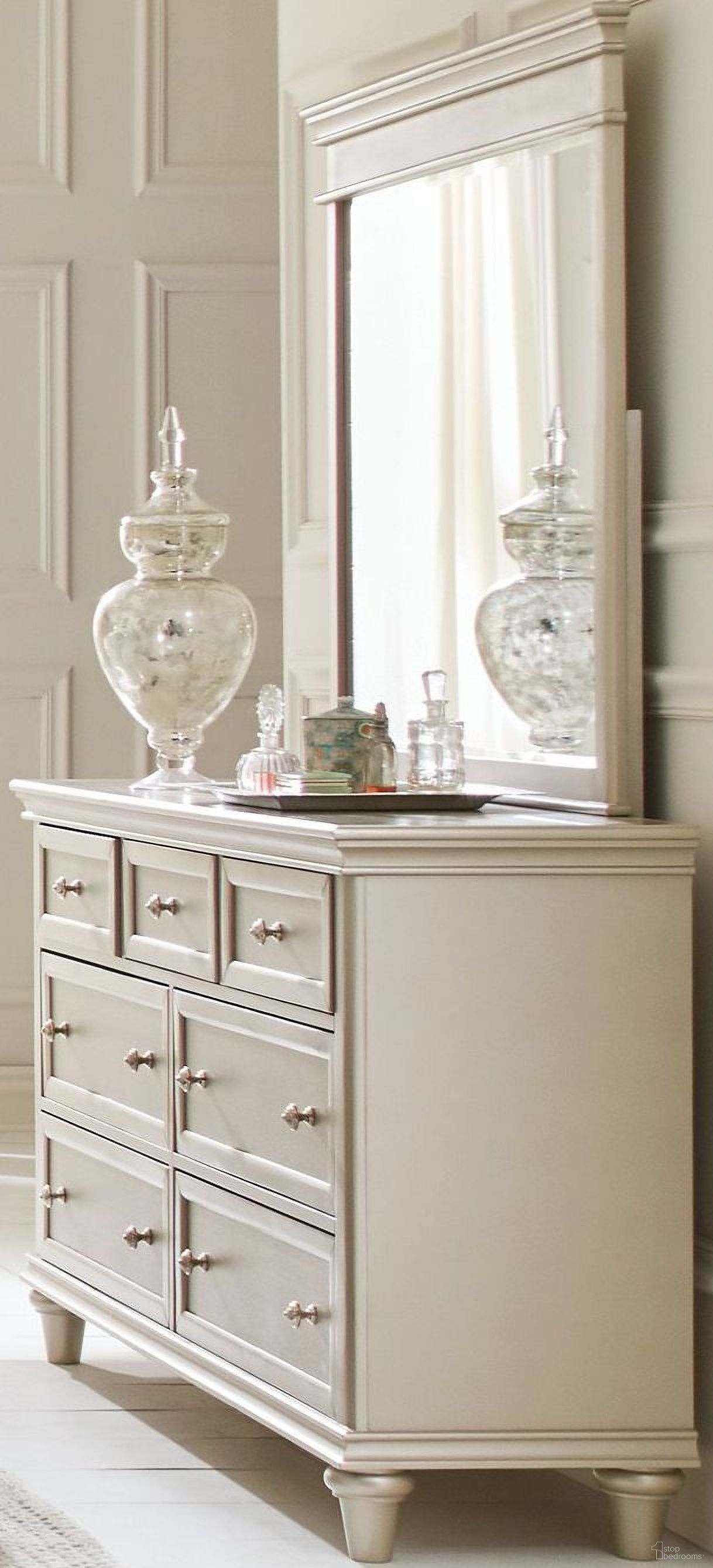 Celandine Silver Panel Bedroom Set by Homelegance 1StopBedrooms