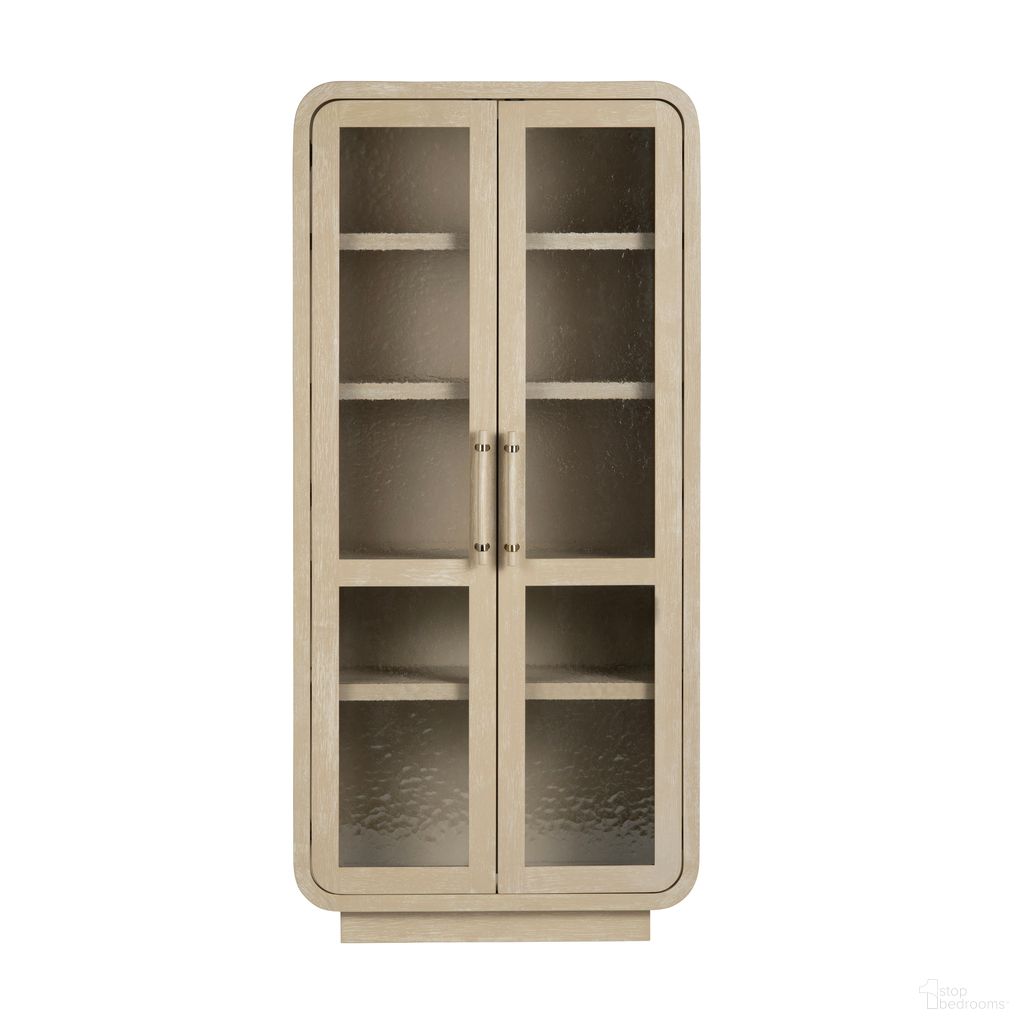 The appearance of 2 Door Tall Curio Cabinet In Tan designed by Crestview Collection in the transitional interior design. This tan piece of furniture was selected by 1StopBedrooms from to add a touch of cosiness and style into your home. Sku: CVFDR1212. Material: Solid Wood.