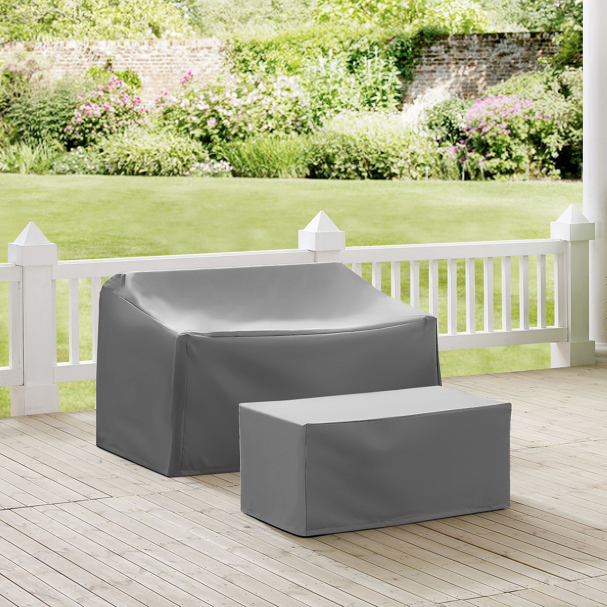 The appearance of 2 Piece Outdoor Furniture Cover Set In Gray designed by Crosley Brands in the modern / contemporary interior design. This gray piece of furniture was selected by 1StopBedrooms from Furniture Covers Collection to add a touch of cosiness and style into your home. Sku: CO7501-GY;CO7502-GY. Material: PVC.