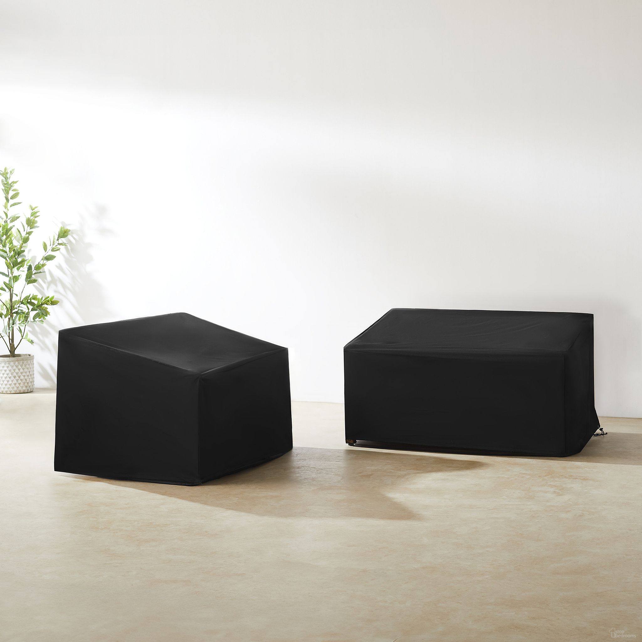 The appearance of 2 Piece Outdoor Loveseat Furniture Cover Set In Black designed by Crosley Brands in the modern / contemporary interior design. This black piece of furniture was selected by 1StopBedrooms from Furniture Covers Collection to add a touch of cosiness and style into your home. Sku: CO7501-BK;CO7501-BK. Material: PVC.