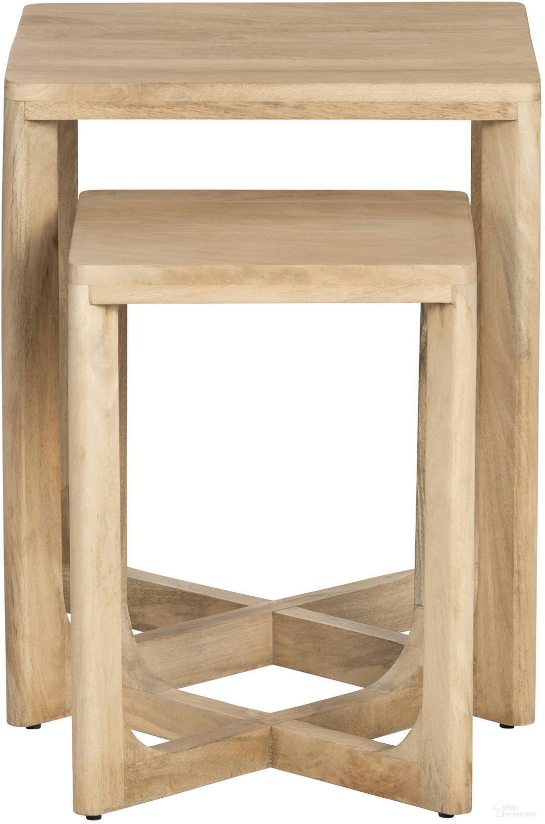 2 Piece Square Accent Tables In Brown