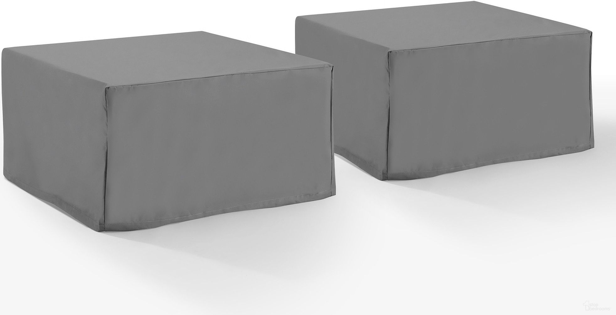 2 Piece Square Table and Ottoman Furniture Cover Set In Gray
