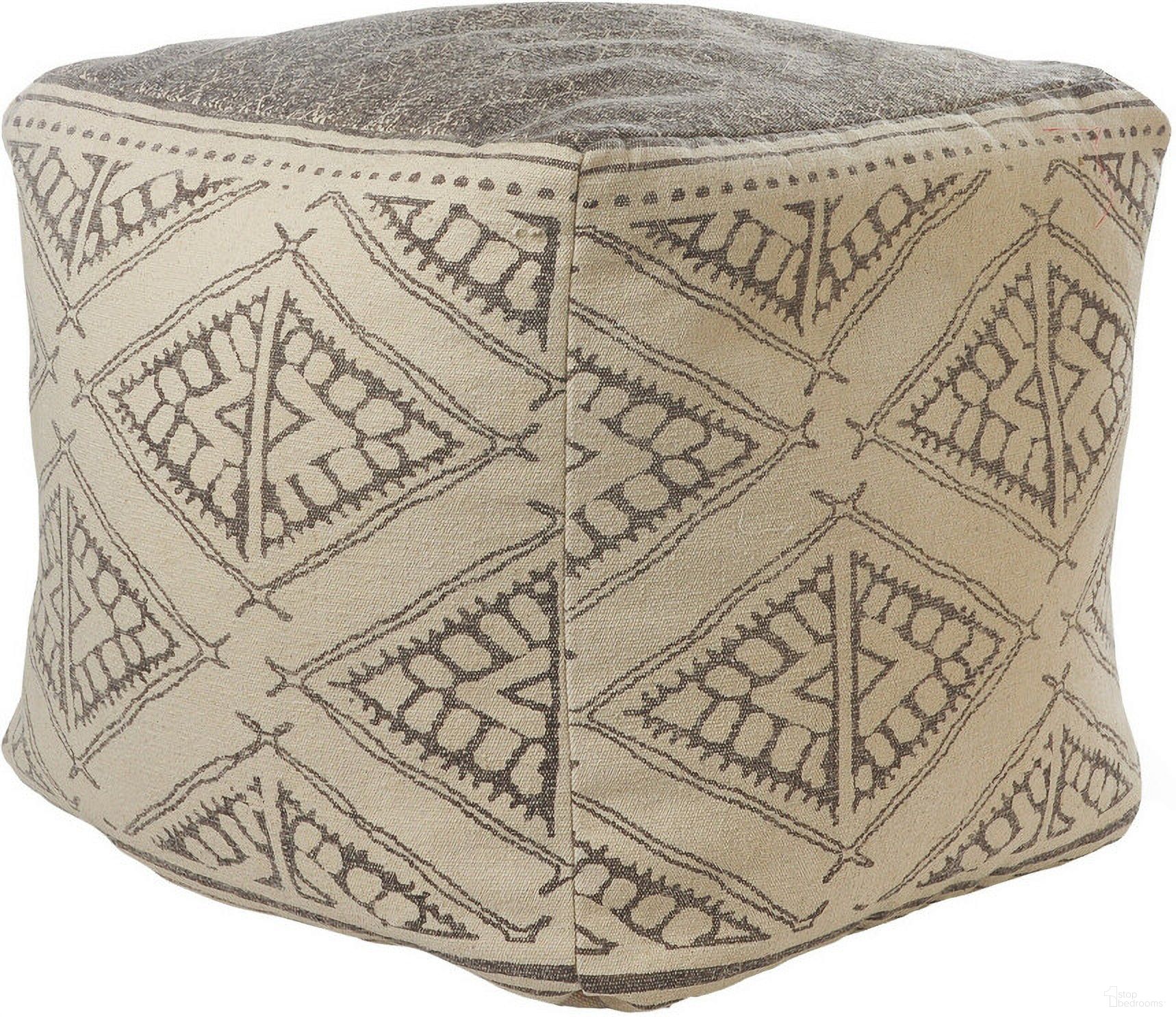 The appearance of 20 Inch Cotton Tribal Pouf Ottoman In Beige designed by Homeroots in the rustic / southwestern interior design. This beige piece of furniture  was selected by 1StopBedrooms from  to add a touch of cosiness and style into your home. Sku: 517921. Material: Cotton.