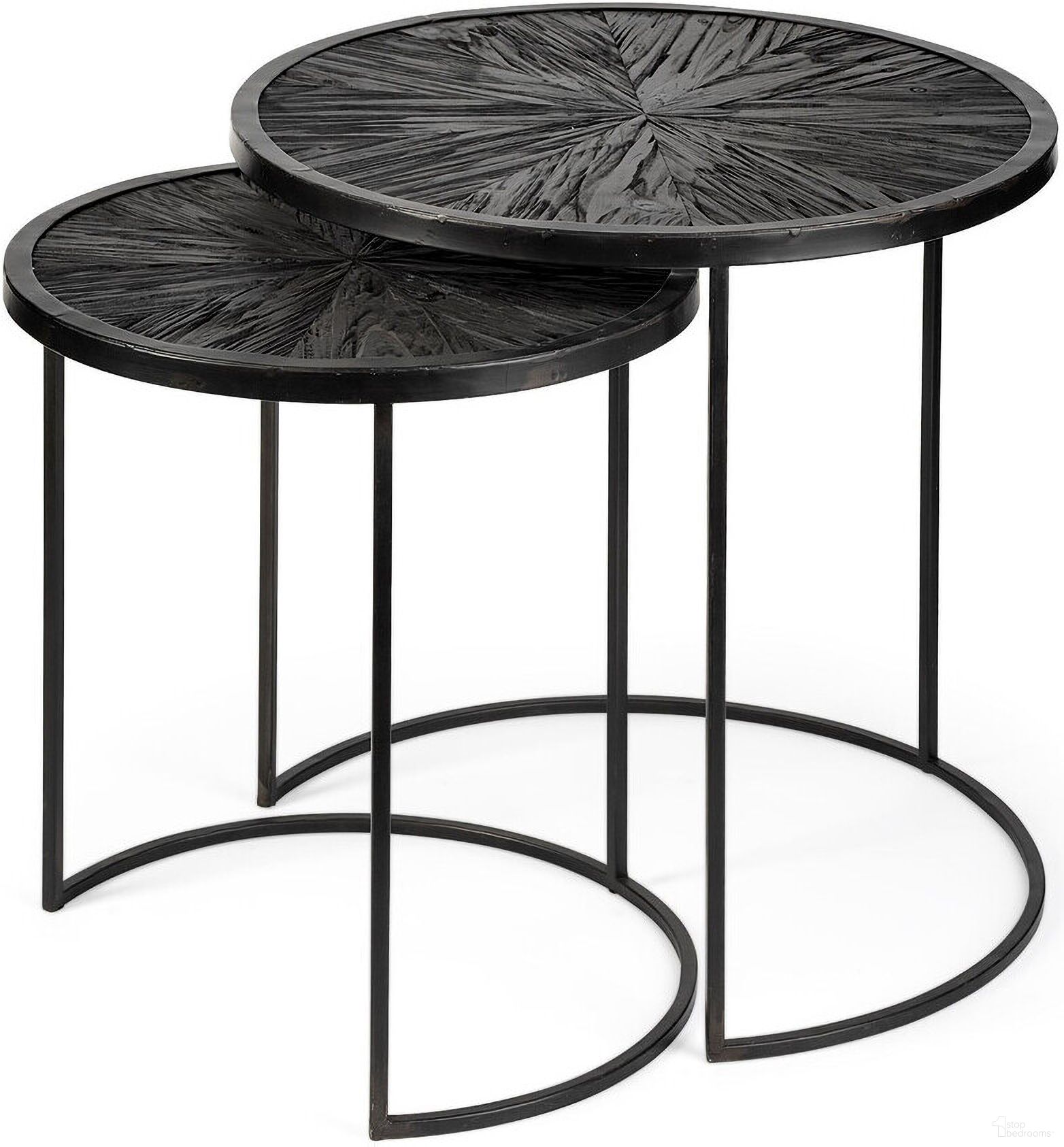 20 Inch Round End Table Set of 2 In Black