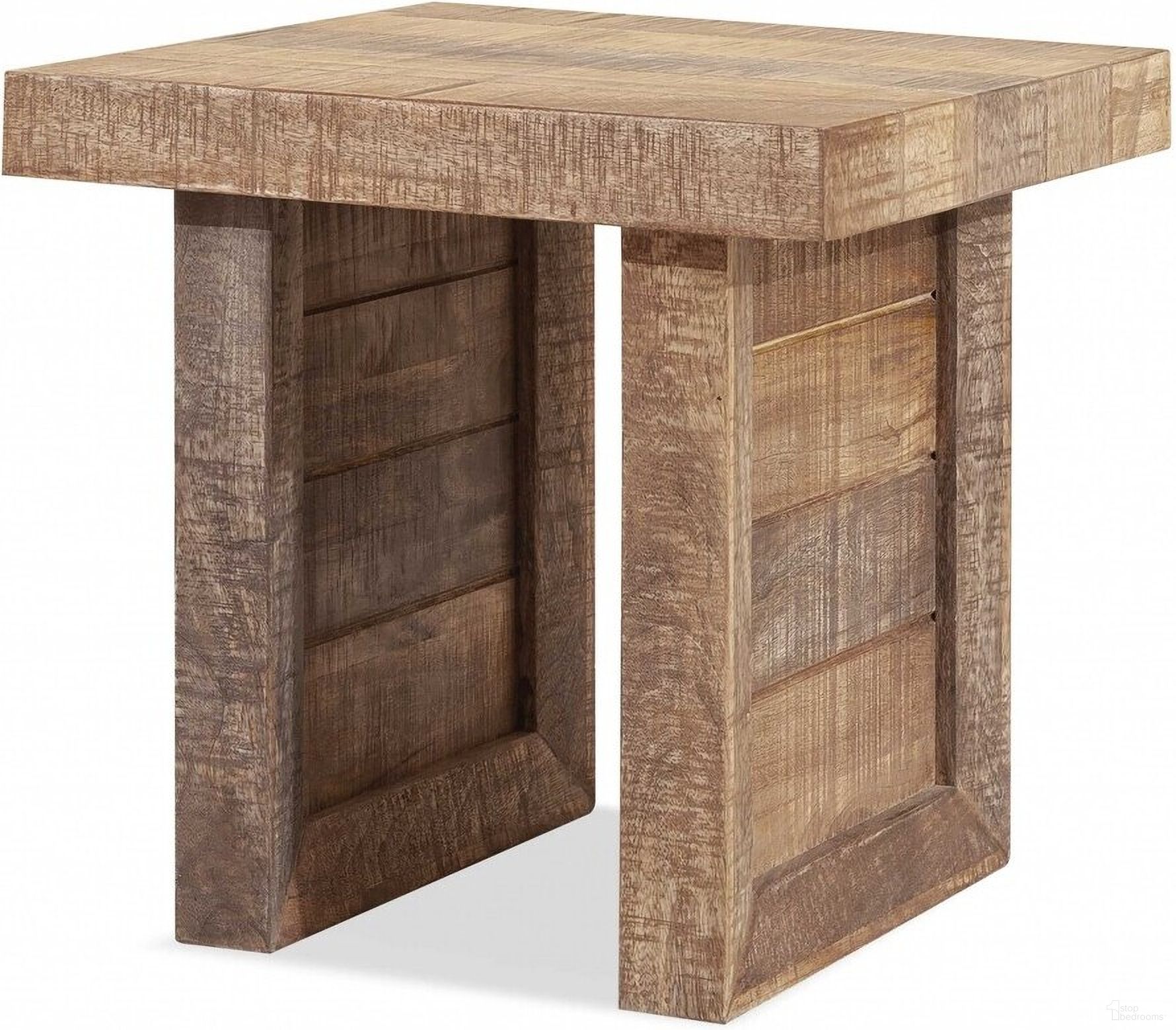 20 Inch Solid Wood Square End Table In Brown
