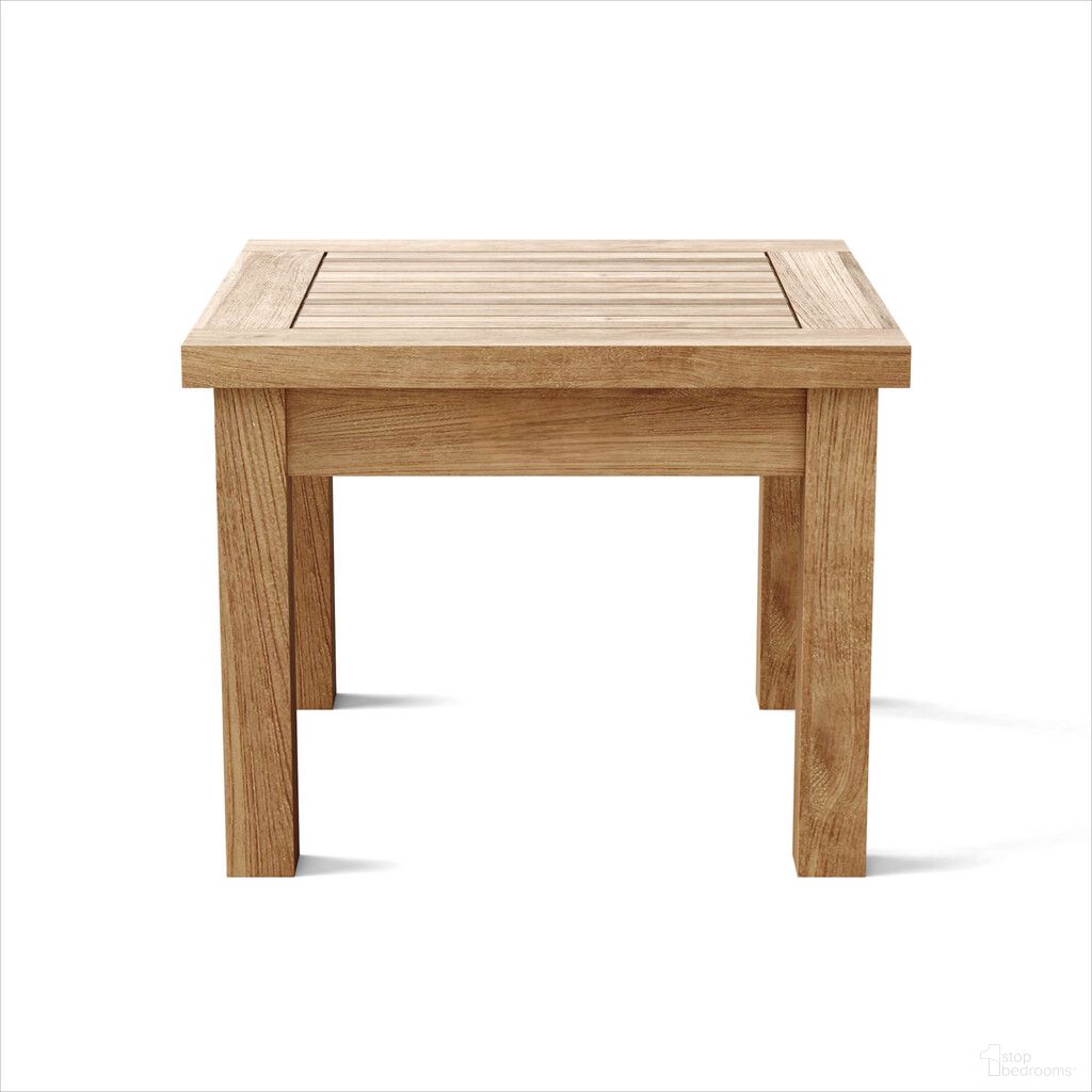 The appearance of 20 Inch Square Solid Wood Outdoor Side Table In Natural designed by Homeroots in the rustic / southwestern interior design. This natural piece of furniture  was selected by 1StopBedrooms from  to add a touch of cosiness and style into your home. Sku: 554930. Material: Solid Wood.
