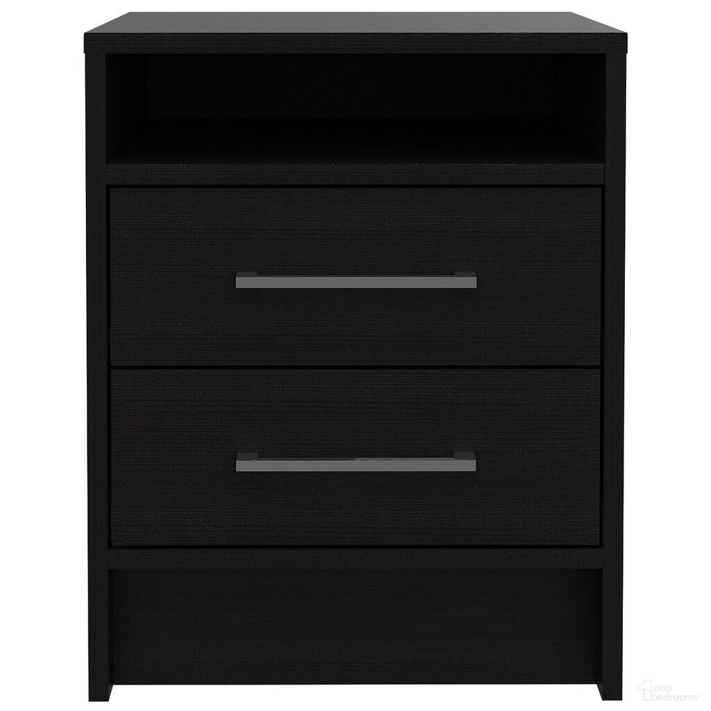 The appearance of 20 Inch Wood Two Drawer Nightstand designed by Homeroots in the transitional interior design. This black piece of furniture was selected by 1StopBedrooms from to add a touch of cosiness and style into your home. Sku: 453290. Material: Wood.