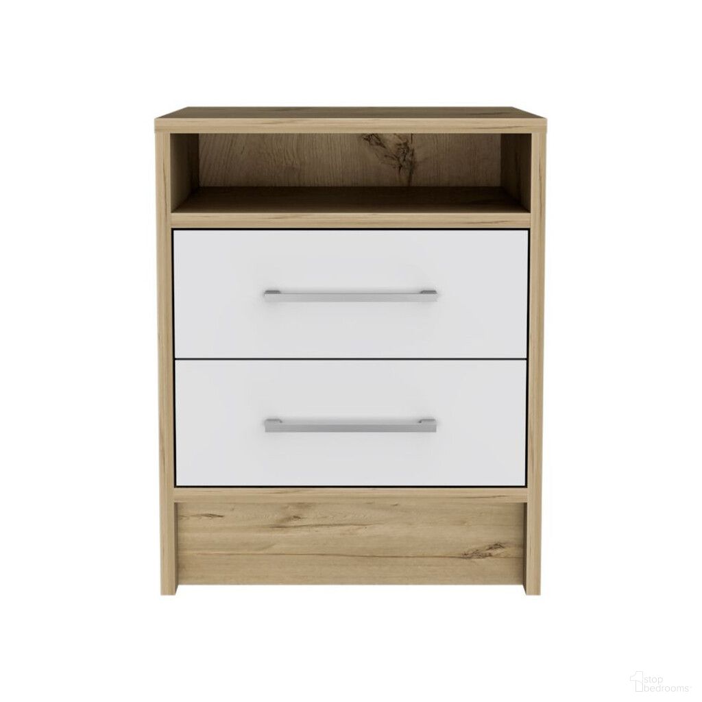 20 Inch Wood Two Drawer Nightstand