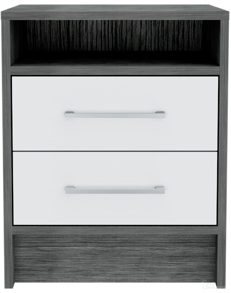 20 Inch Wood Two Drawer Nightstand