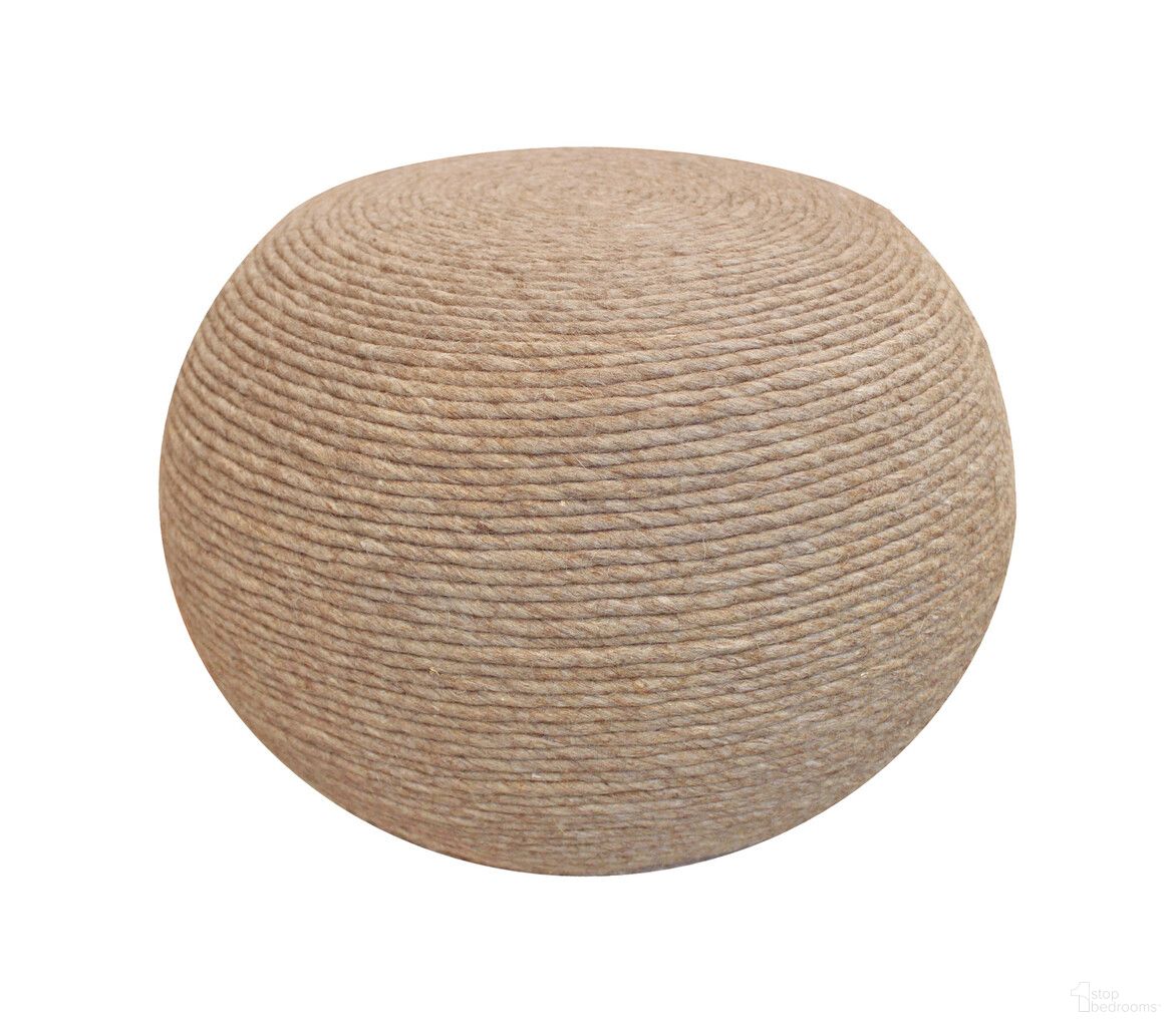 The appearance of 20 Inch Wool Round Ribbed Pouf Ottoman In Beige designed by Homeroots in the modern / contemporary interior design. This beige piece of furniture  was selected by 1StopBedrooms from  to add a touch of cosiness and style into your home. Sku: 488744. Material: Wool.