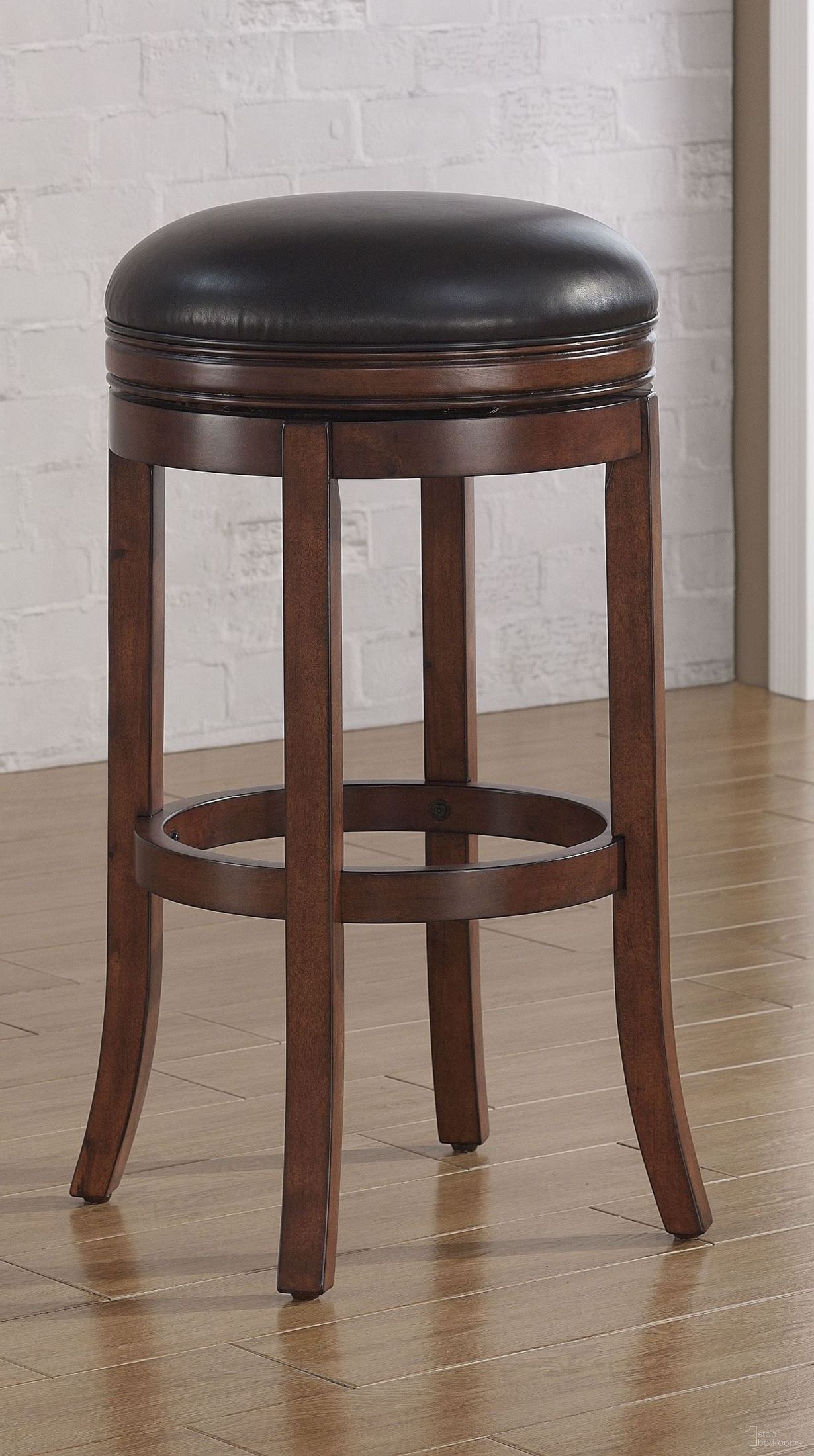 The appearance of B2-200-26L Wood Frame Backless Bar Stool designed by American Woodcrafters in the transitional interior design. This brown piece of furniture was selected by 1StopBedrooms from Barstools Collection to add a touch of cosiness and style into your home. Sku: B2-200-26L. Material: Bonded Leather.