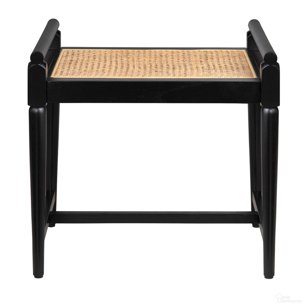 21.65 Inch Port Royal Accent Bench In Black and Tan