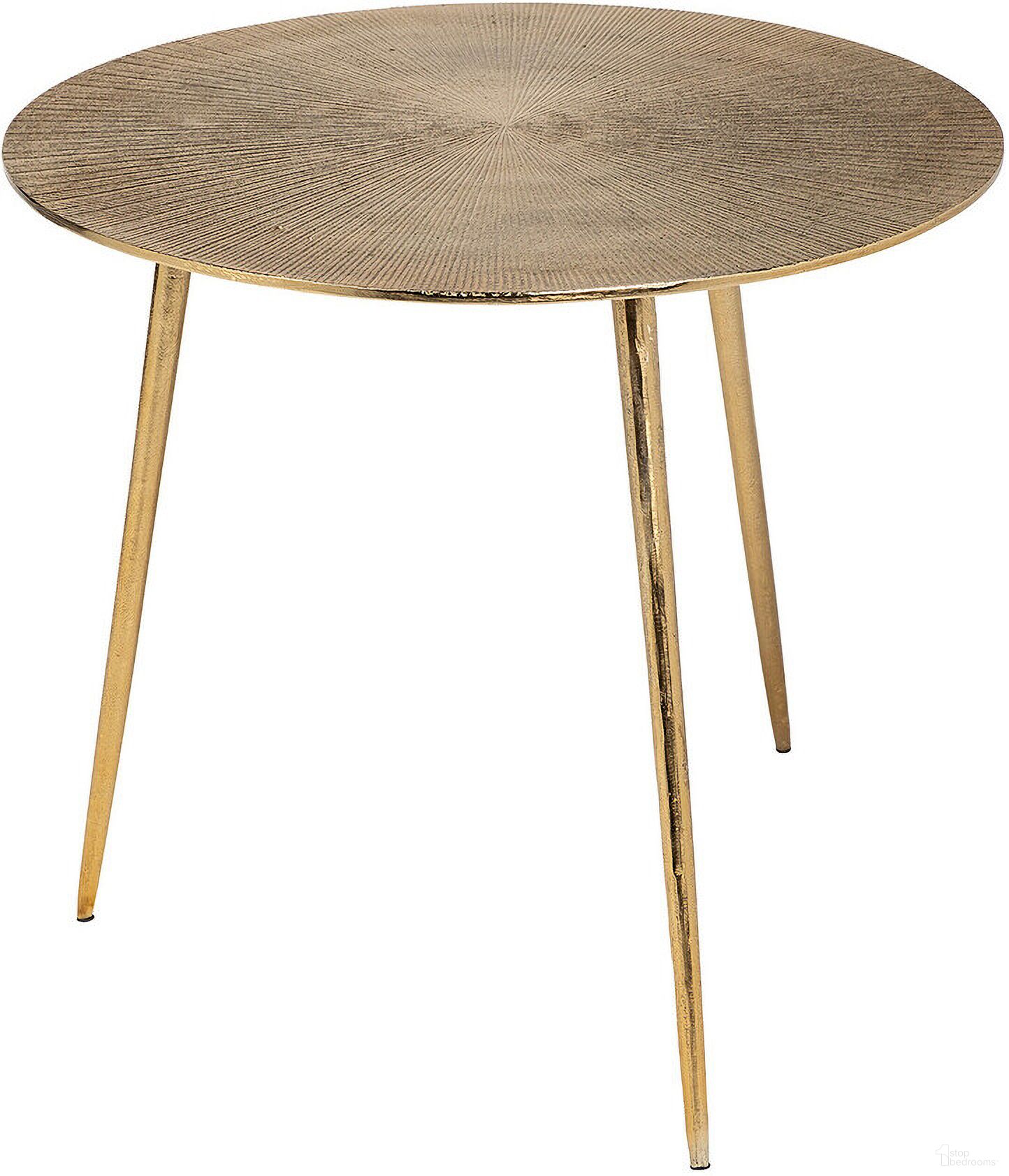 The appearance of 21 Inch Metal Round End Table In Gold designed by Homeroots in the modern / contemporary interior design. This gold piece of furniture  was selected by 1StopBedrooms from  to add a touch of cosiness and style into your home. Sku: 380714. Material: Metal.