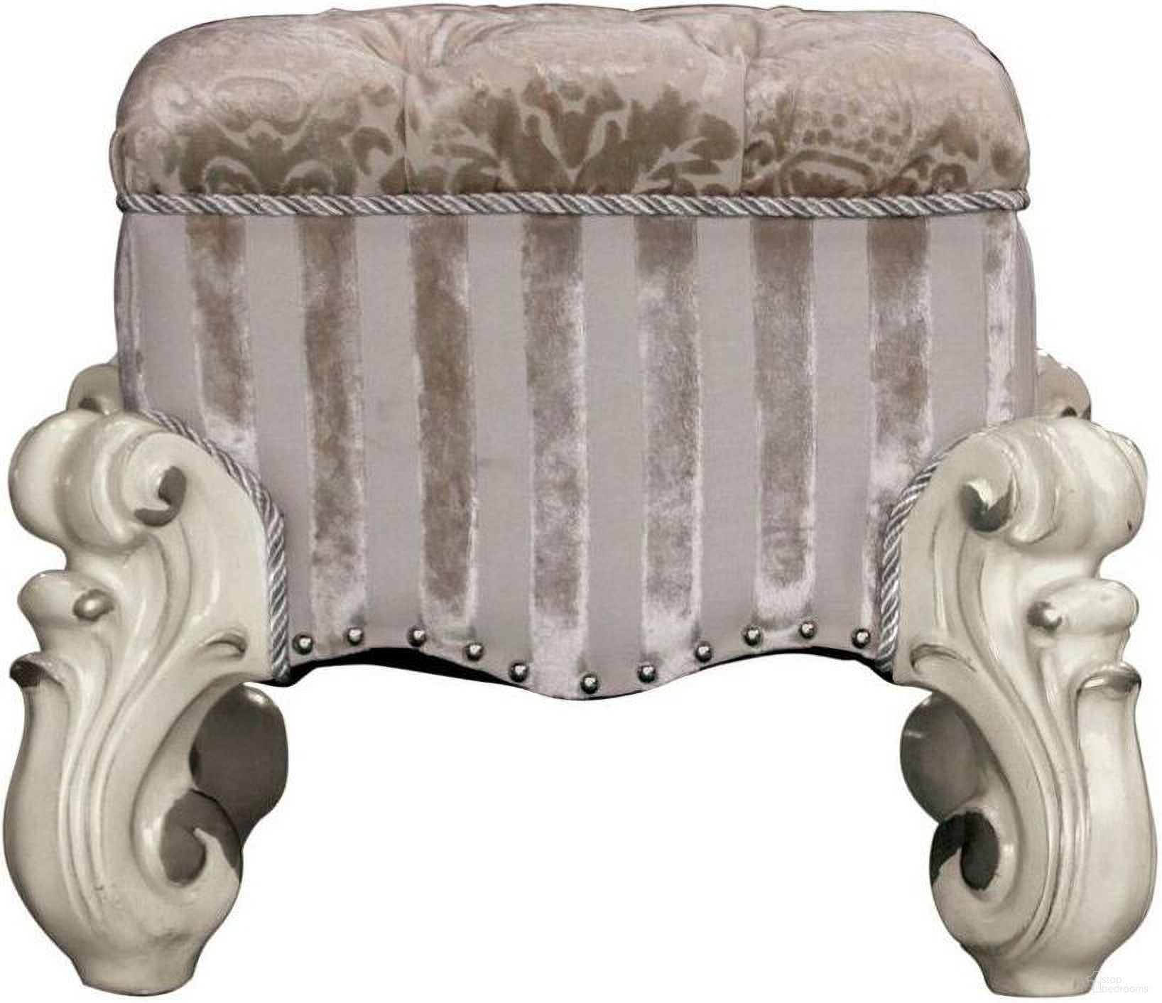 The appearance of 22 Inch Fabric Floral Tufted Vanity Chair In Ivory and Bone designed by Homeroots in the traditional interior design. This ivory and bone piece of furniture  was selected by 1StopBedrooms from  to add a touch of cosiness and style into your home. Sku: 374211. Material: Fabric.