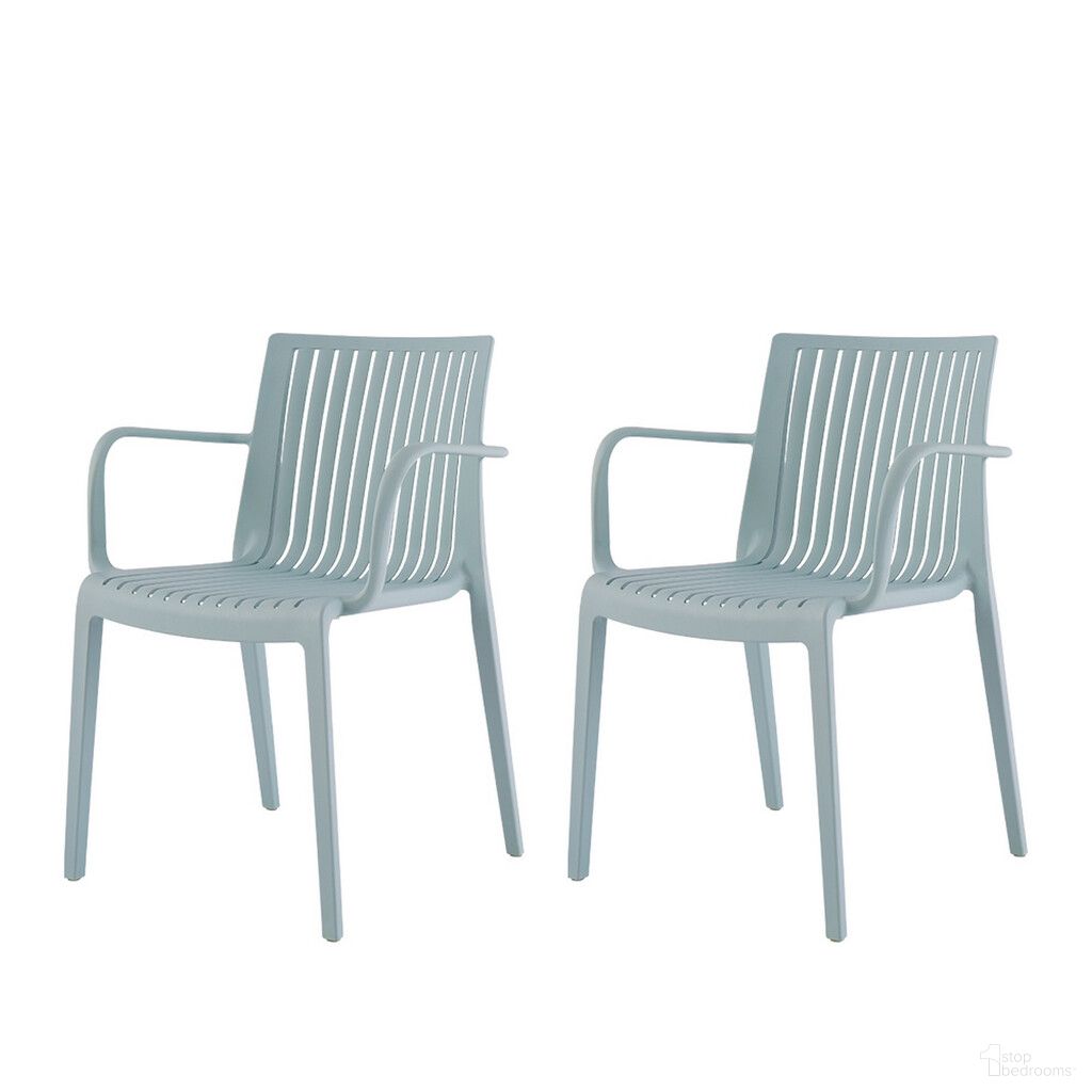 The appearance of 22 Inch Heavy Duty Plastic Outdoor Stacking Arm Chairs Set of 4 In Baby Blue designed by Homeroots in the modern / contemporary interior design. This baby blue piece of furniture was selected by 1StopBedrooms from to add a touch of cosiness and style into your home. Sku: 565272. Material: Plastic.
