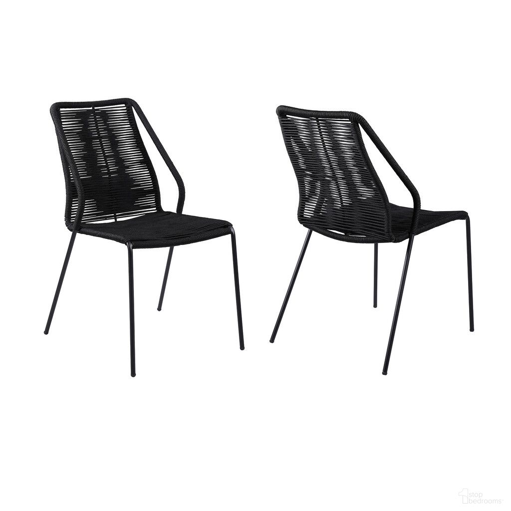 22 Inch Metal Outdoor Dining Chair Set of 2 In Black