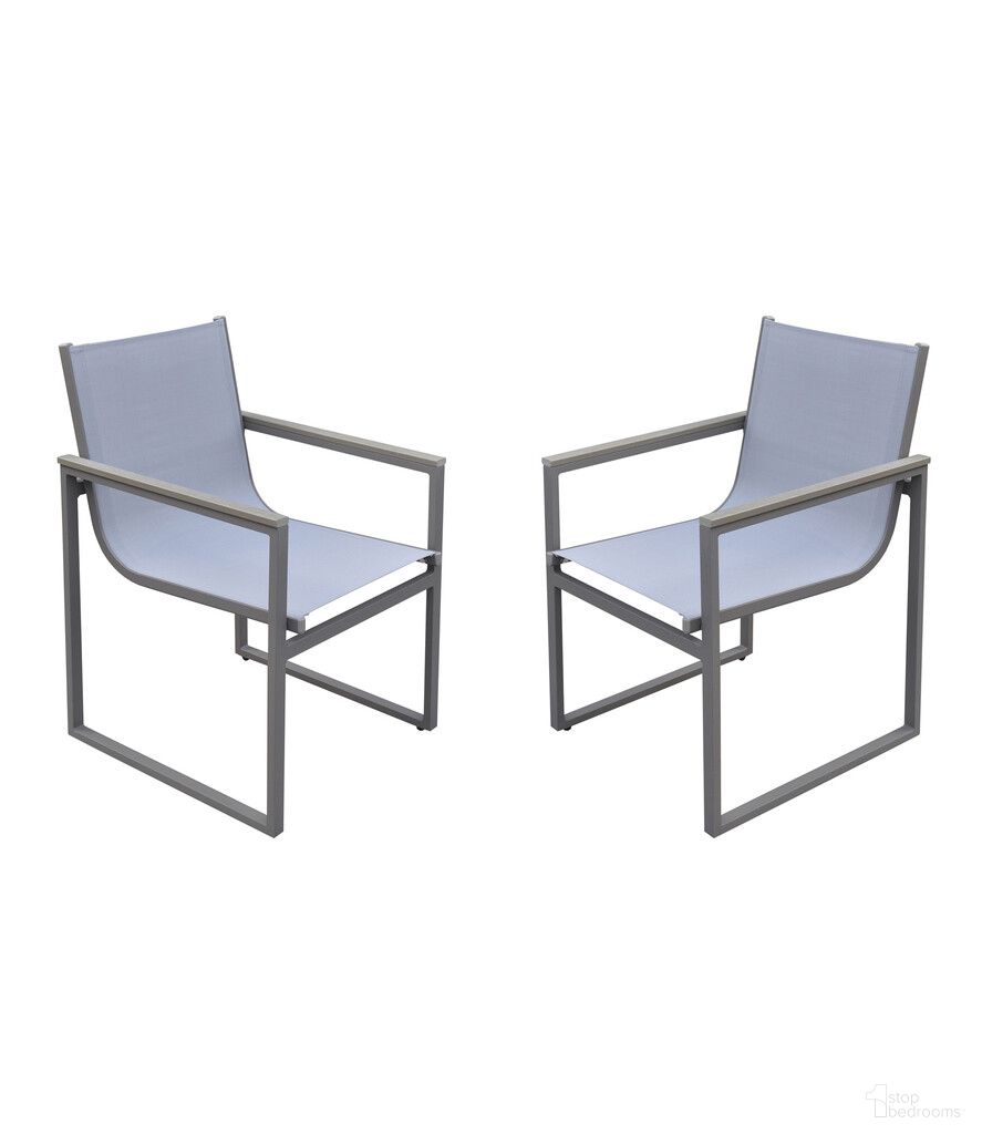 22 Inch Metal Outdoor Dining Chair Set of 2 In Light Gray