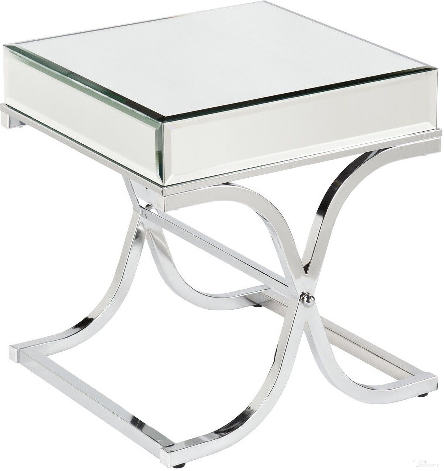 The appearance of 22 Inch Mirrored Glass Square End Table In Silver and Clear designed by Homeroots in the modern / contemporary interior design. This silver/clear piece of furniture  was selected by 1StopBedrooms from  to add a touch of cosiness and style into your home. Sku: 402467. Material: Glass.