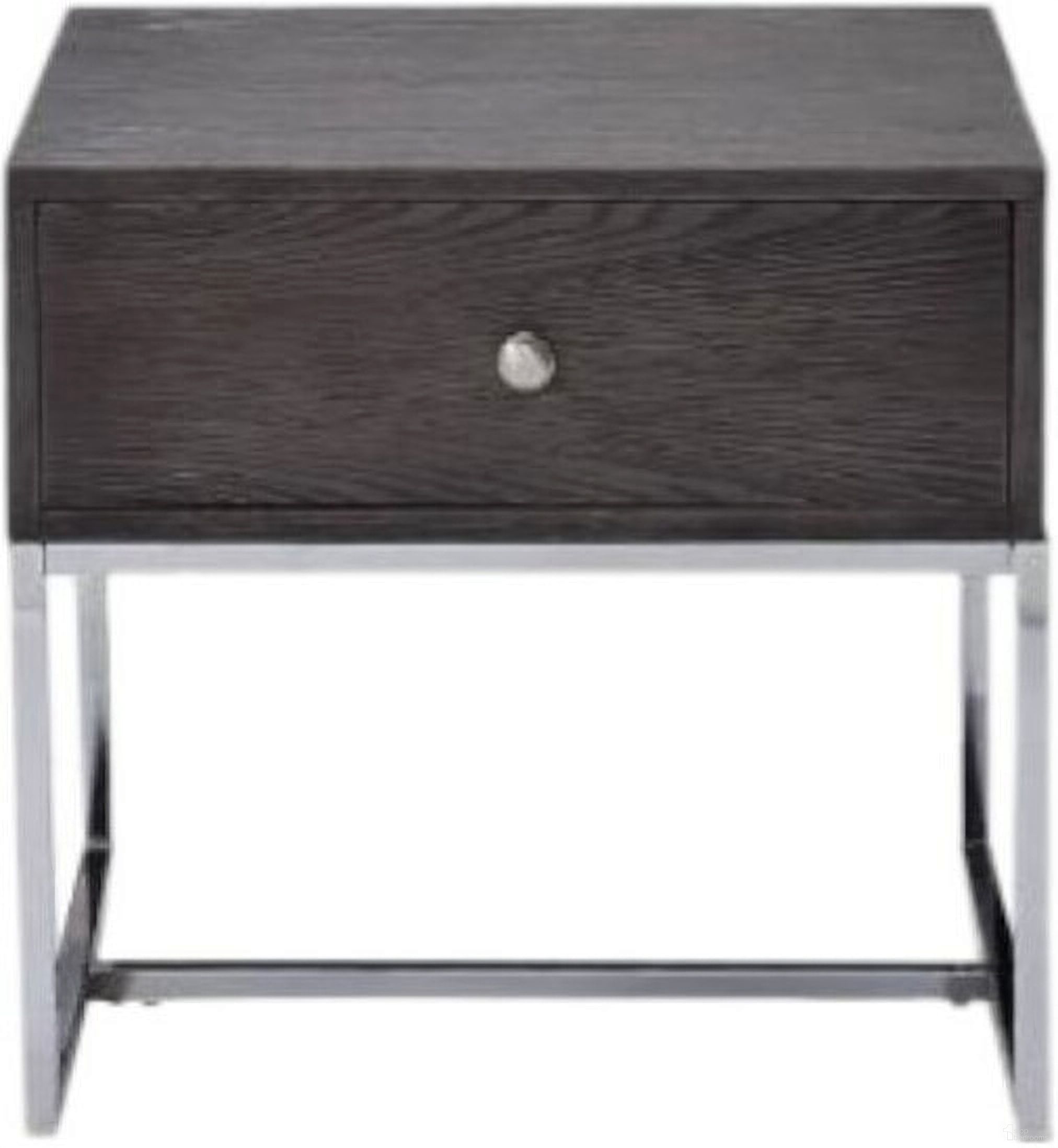 The appearance of 22 Inch Oak Manufactured Wood Rectangular End Table with Drawer In Chrome and Gray designed by Homeroots in the modern / contemporary interior design. This chrome and gray piece of furniture  was selected by 1StopBedrooms from  to add a touch of cosiness and style into your home. Sku: 485830. Material: Wood.