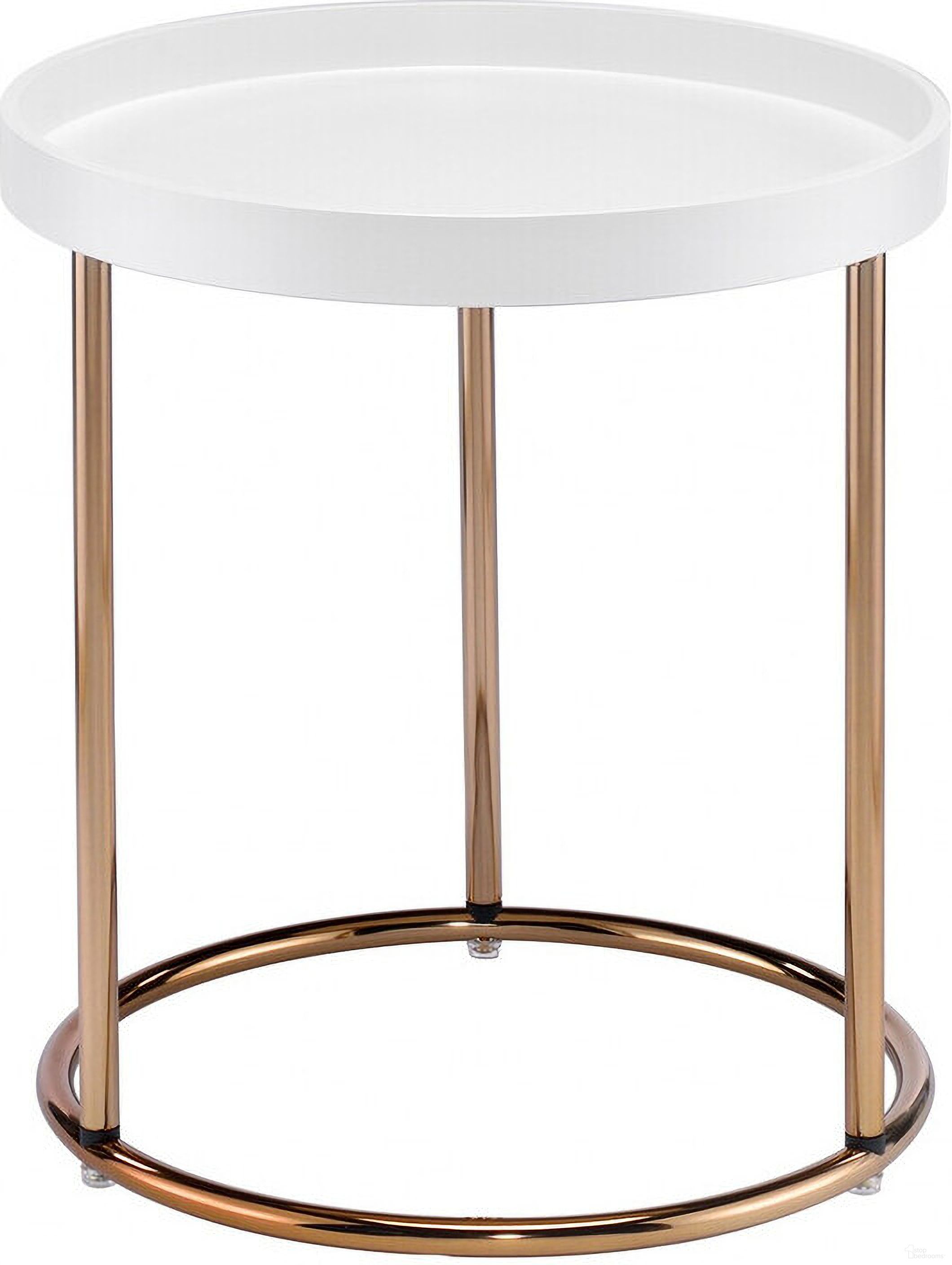 The appearance of 22 Inch Round End Table In White and Copper designed by Homeroots in the modern / contemporary interior design. This white and copper piece of furniture  was selected by 1StopBedrooms from  to add a touch of cosiness and style into your home. Sku: 469062. Material: Metal.