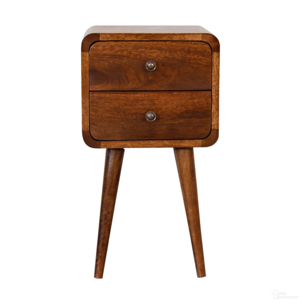 The appearance of 22 Inch Solid Wood Two Drawer Nightstand In Brown designed by Homeroots in the traditional interior design. This brown piece of furniture was selected by 1StopBedrooms from to add a touch of cosiness and style into your home. Sku: 642276. Material: Solid Wood.