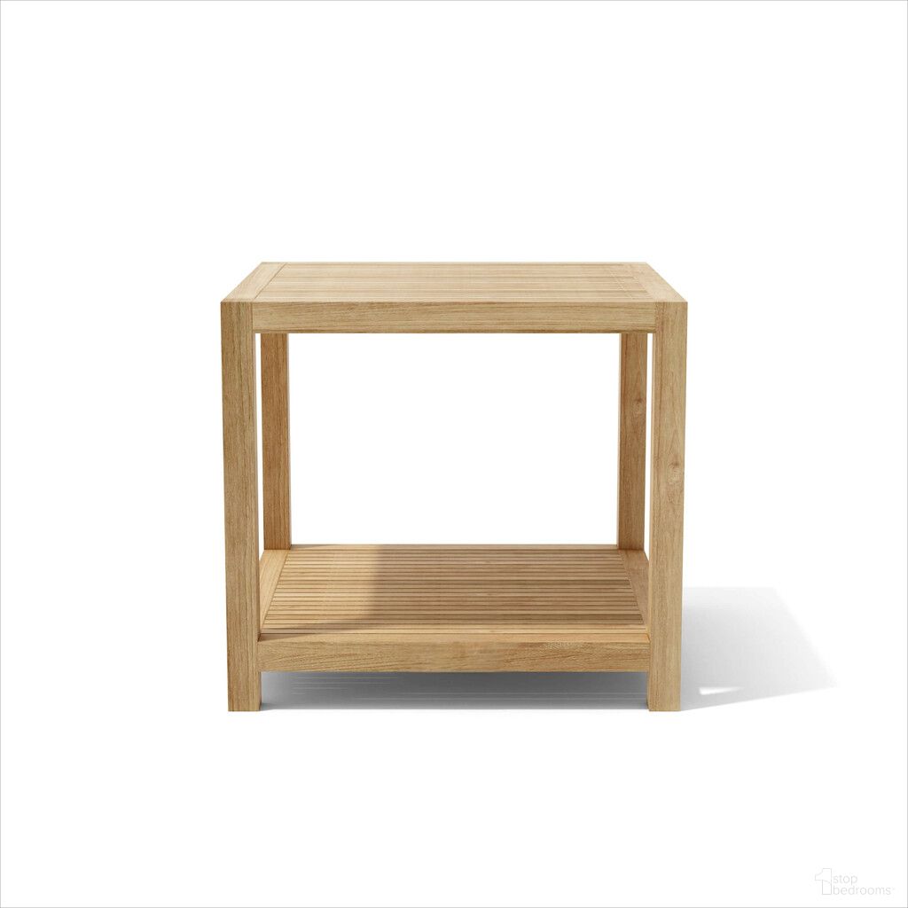 The appearance of 22 Inch Square Solid Wood Outdoor Side Table In Natural designed by Homeroots in the rustic / southwestern interior design. This natural piece of furniture  was selected by 1StopBedrooms from  to add a touch of cosiness and style into your home. Sku: 554934. Material: Solid Wood.