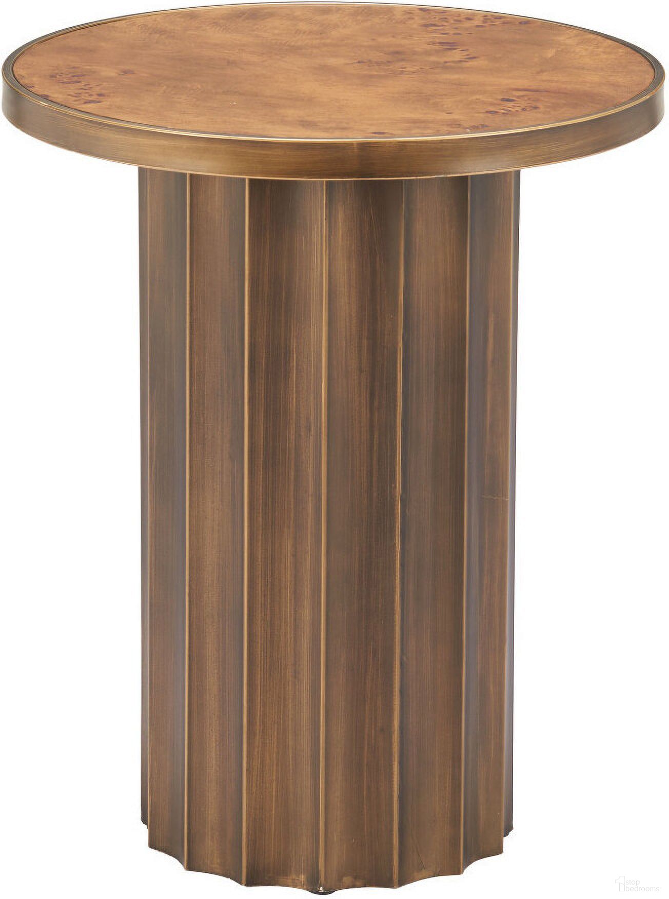 The appearance of 22 Inch Steel Round Pedestal End Table In Brown designed by Homeroots in the modern / contemporary interior design. This brown piece of furniture  was selected by 1StopBedrooms from  to add a touch of cosiness and style into your home. Sku: 632664. Material: Steel.