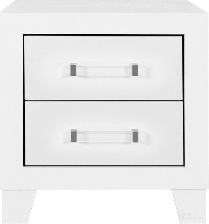 22 Inch Two Drawer Wood Nightstand In White