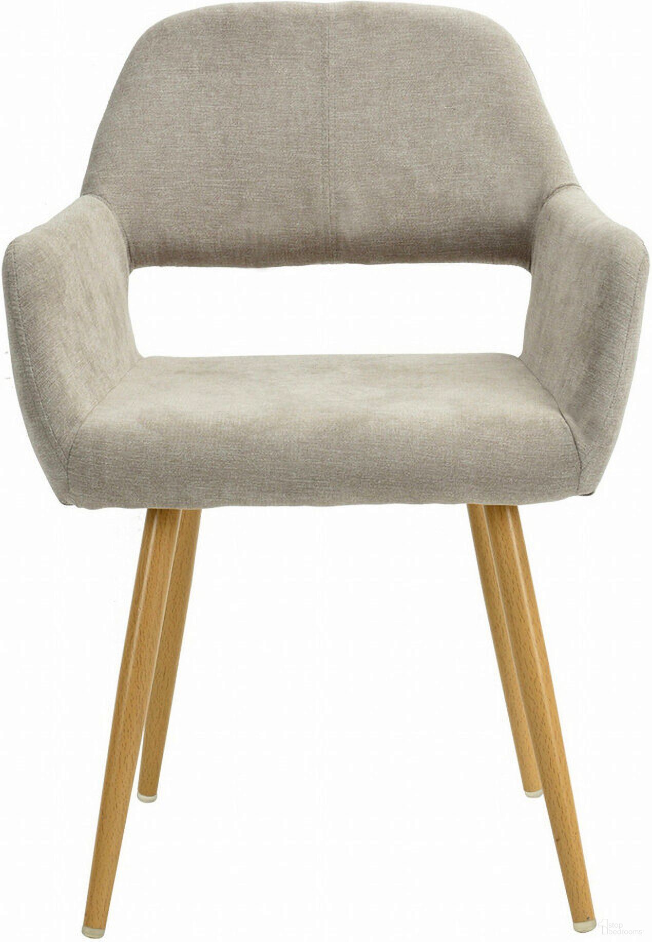 22 Inch Upholstered Arm Chair In Brown and Gray