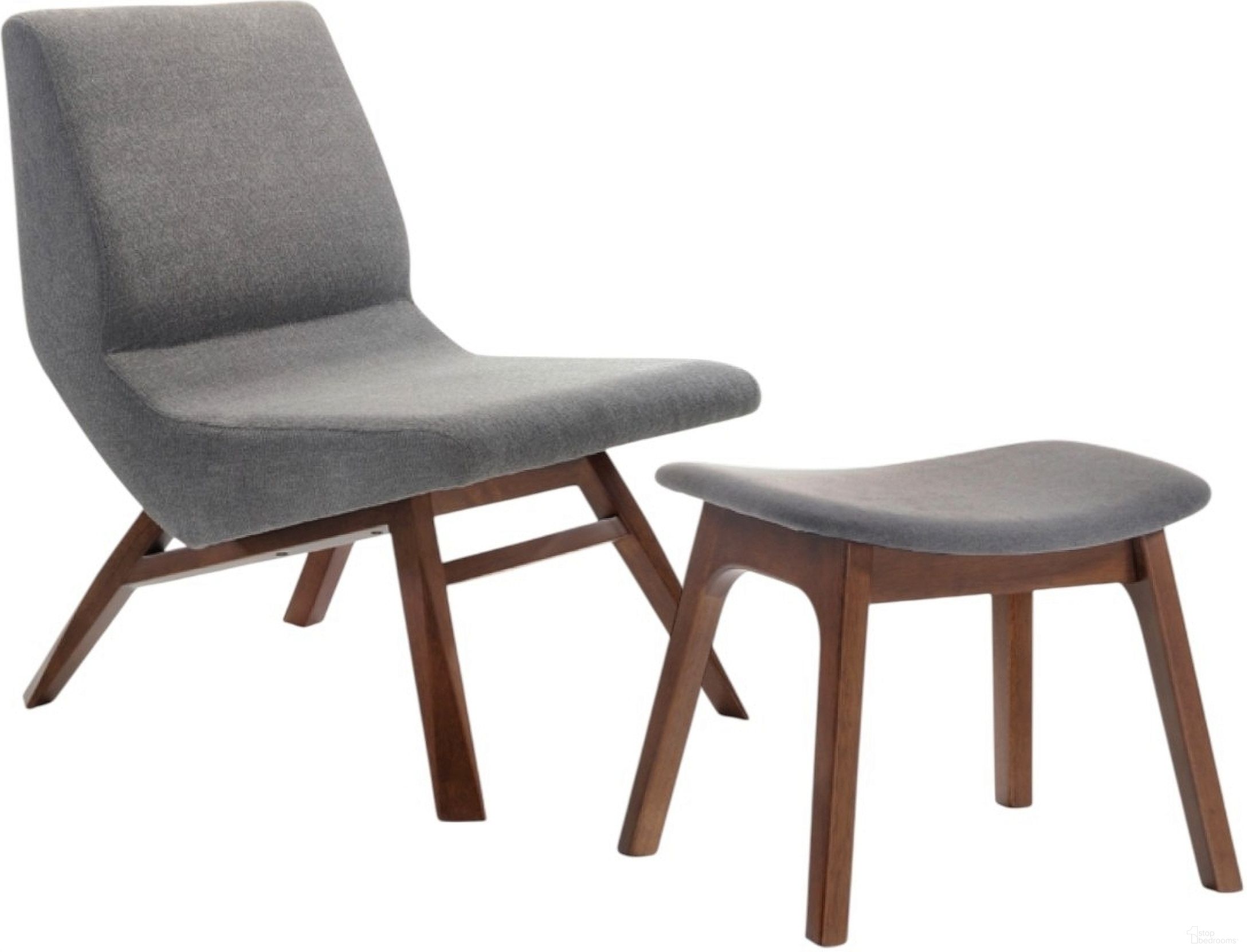 The appearance of 22 Inch Upholstered Lounge Chair with Ottoman In Brown and Gray designed by Homeroots in the transitional interior design. This brown and gray piece of furniture  was selected by 1StopBedrooms from  to add a touch of cosiness and style into your home. Sku: 482823. Material: Fabric.