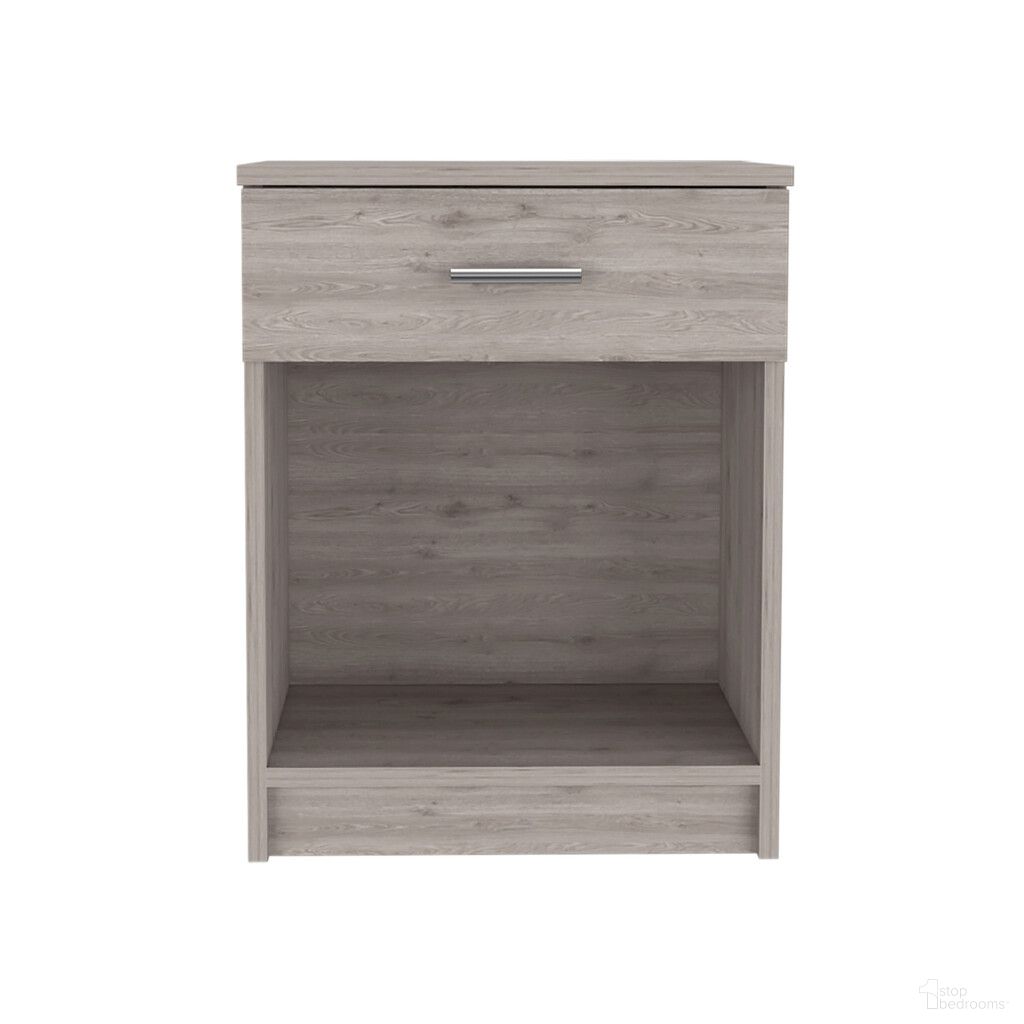 22 Inch Wood One Drawer Nightstand In Light Gray