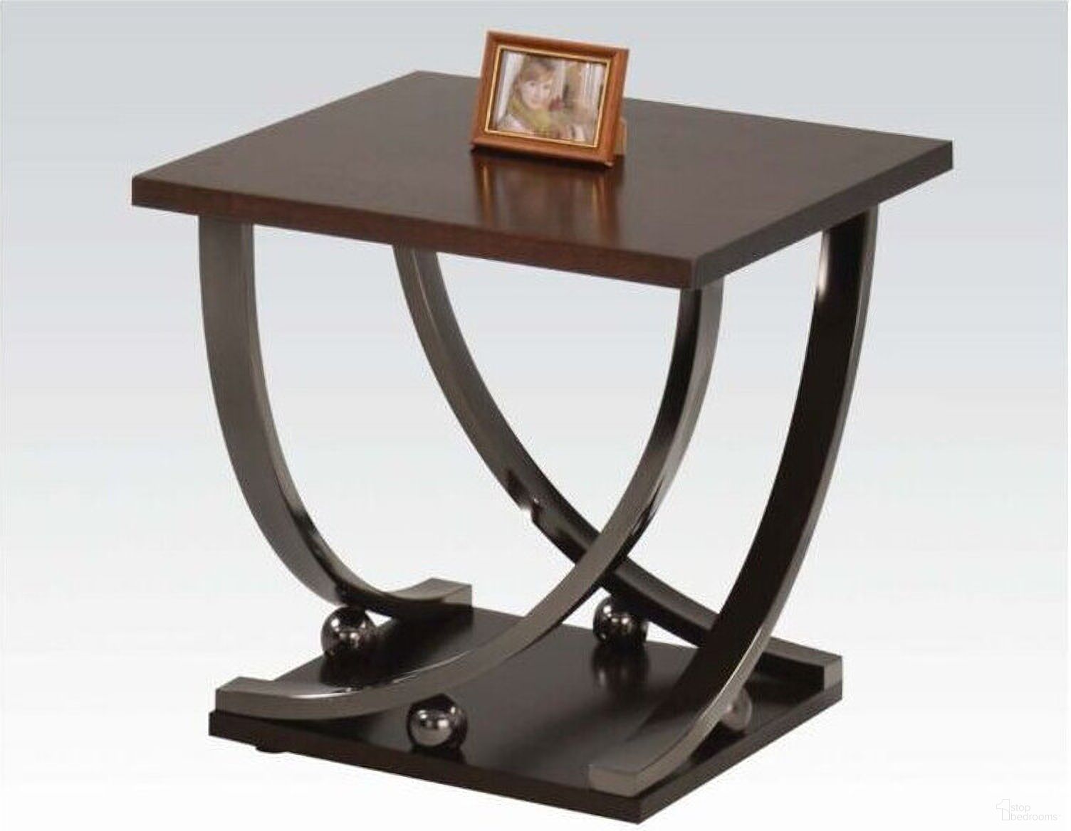 23 Inch End Table In Black and Brown