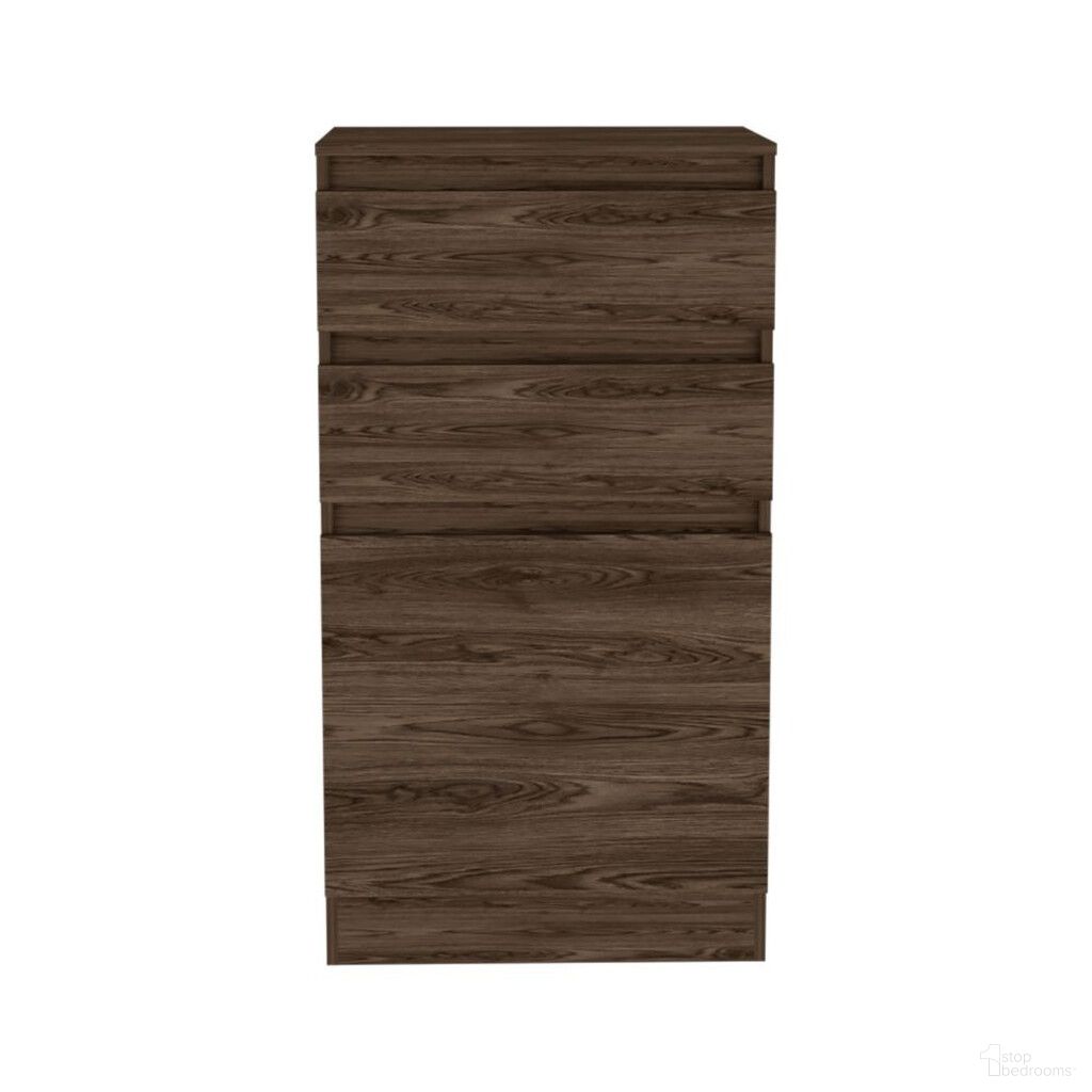 23 Inch Two Drawer Standard Chest In Dark Brown