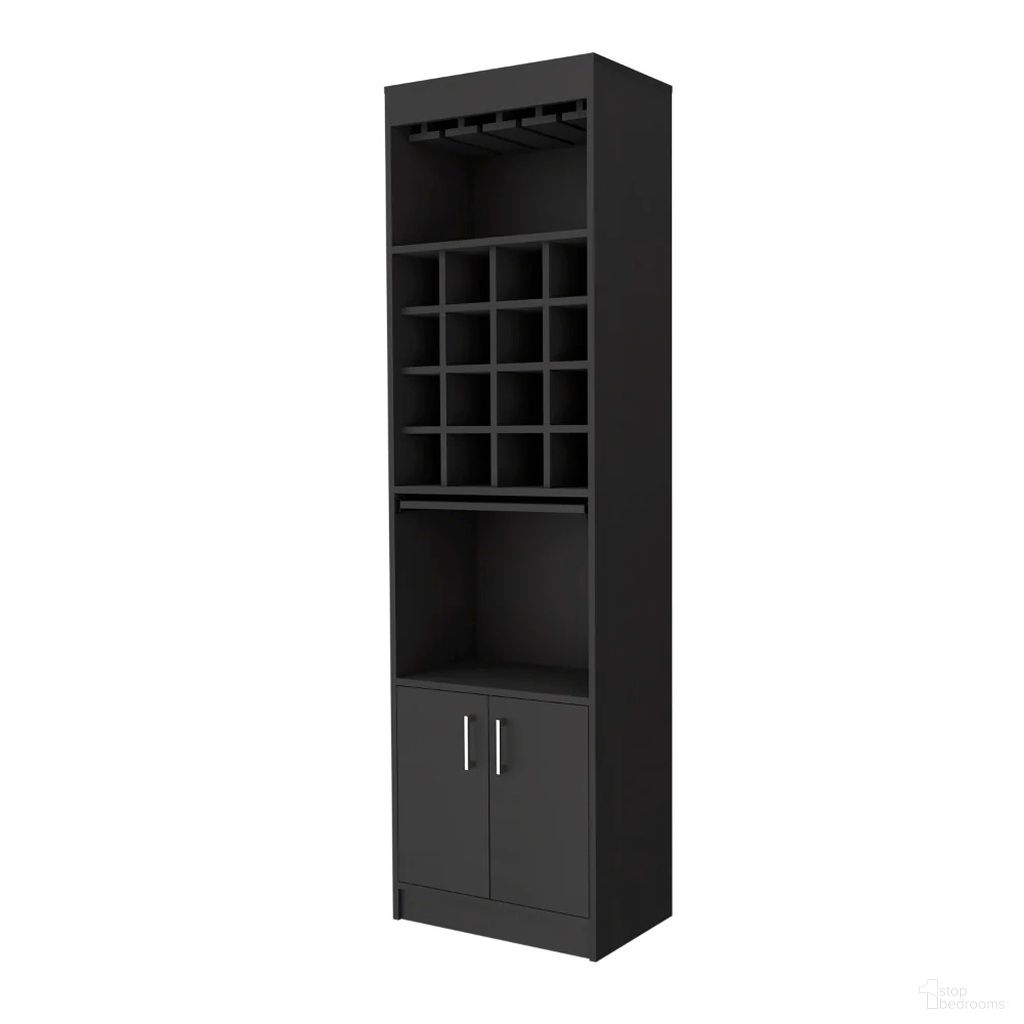 The appearance of 24 Inch Bar Cabinet with Eighteen Shelves In Black designed by Homeroots in the modern / contemporary interior design. This black piece of furniture  was selected by 1StopBedrooms from  to add a touch of cosiness and style into your home. Sku: 478384.