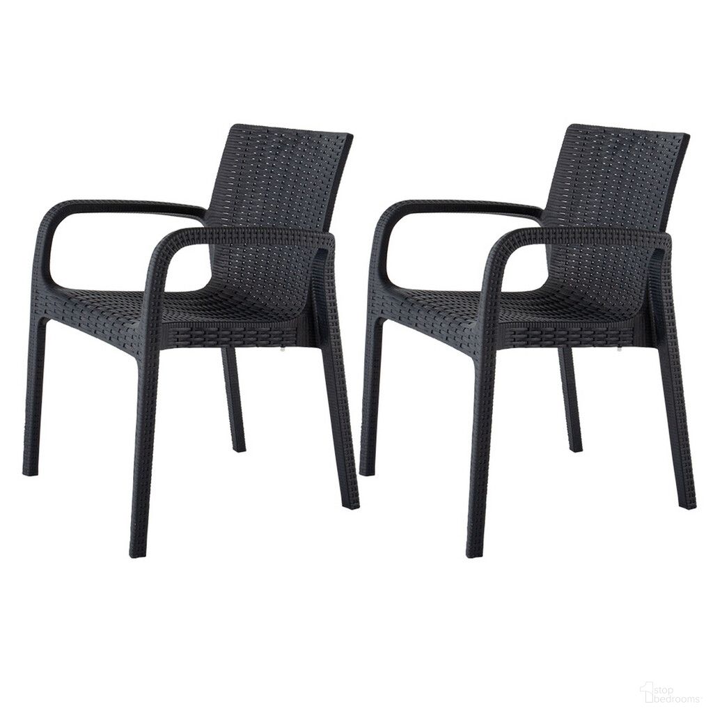 The appearance of 24 Inch Faux Rattan Heavy Duty Plastic Outdoor Stacking Arm Chairs Set of 4 In Black designed by Homeroots in the modern / contemporary interior design. This black piece of furniture  was selected by 1StopBedrooms from  to add a touch of cosiness and style into your home. Sku: 565191. Material: Plastic.
